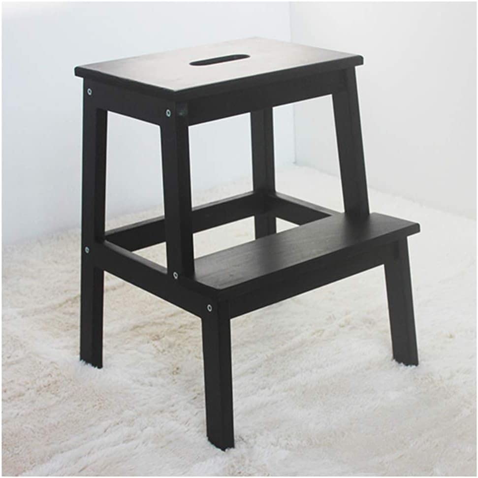 2-Step Wooden Step Stool for Kids & Adults - Portable Foldable Ladder Stool for Bathroom, Kitchen, Shoe Rack & Flower Stand - Indoor Home Use (Color: #4, #7)