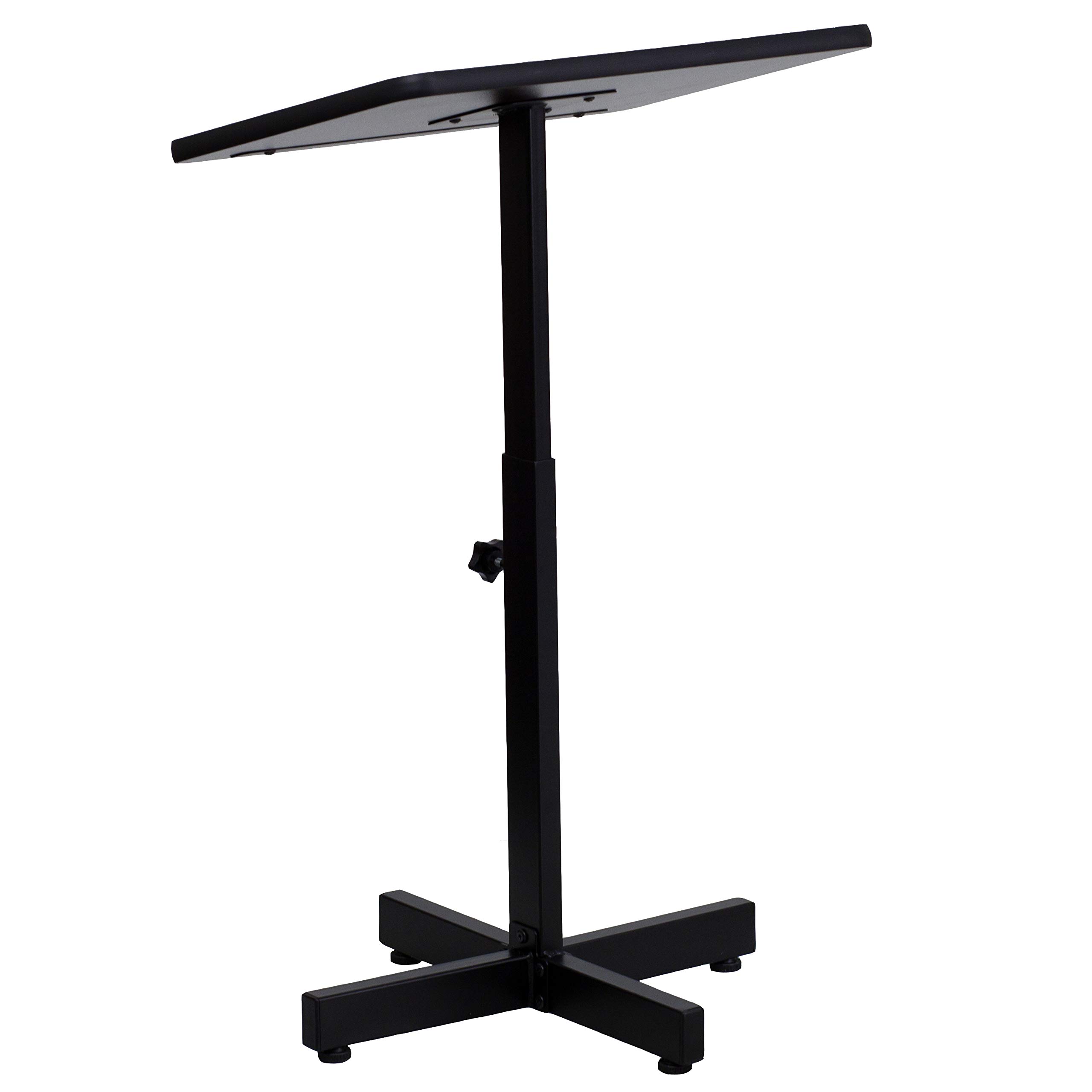 Flash Furniture Mysta Adjustable Height Metal Lectern with Mahogany Finish - Perfect for Podiums, Church Pulpits, School Presentations & Conference Room Speeches