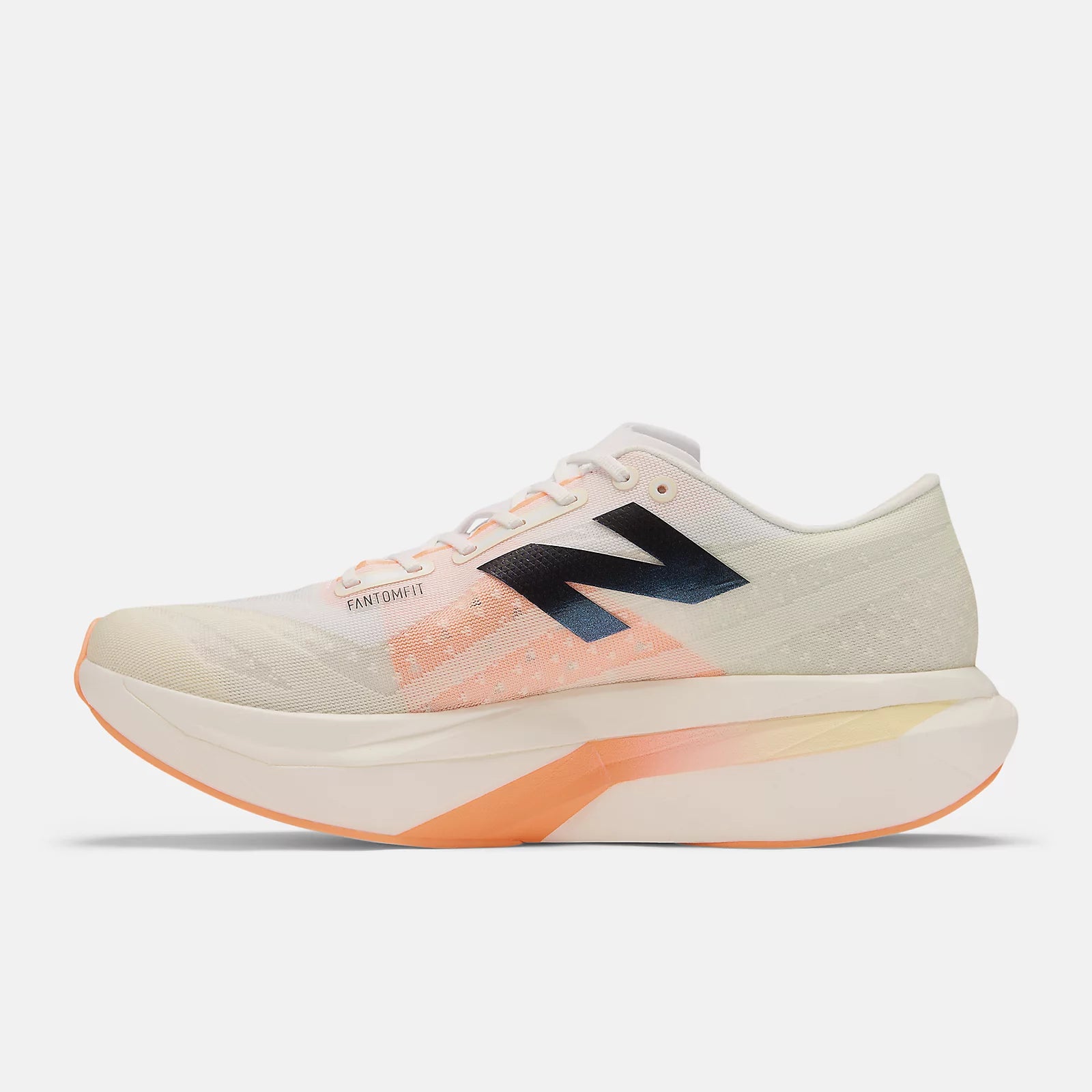 New Balance Men's FuelCell SuperComp Elite v4 Running Shoes - White/Angora/Hot Mango | Lightweight Racing Sneakers for Marathon & Long Distance Running