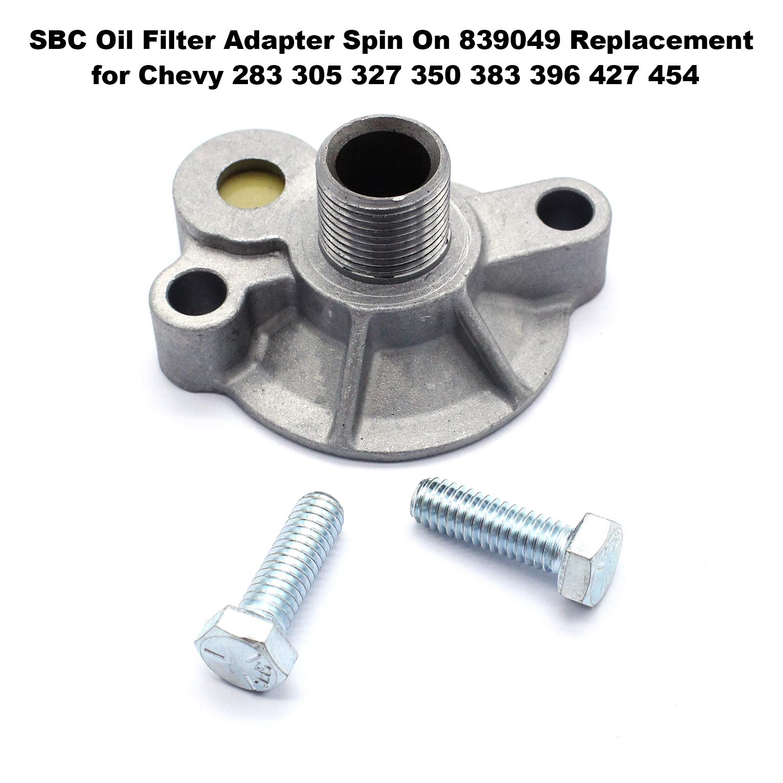 High-Quality SBC Oil Filter Adapter Spin On 839049 - Compatible with Chevy 283 305 327 350 383 396 427 454 Engines - Perfect for Engine Maintenance & Performance Upgrades