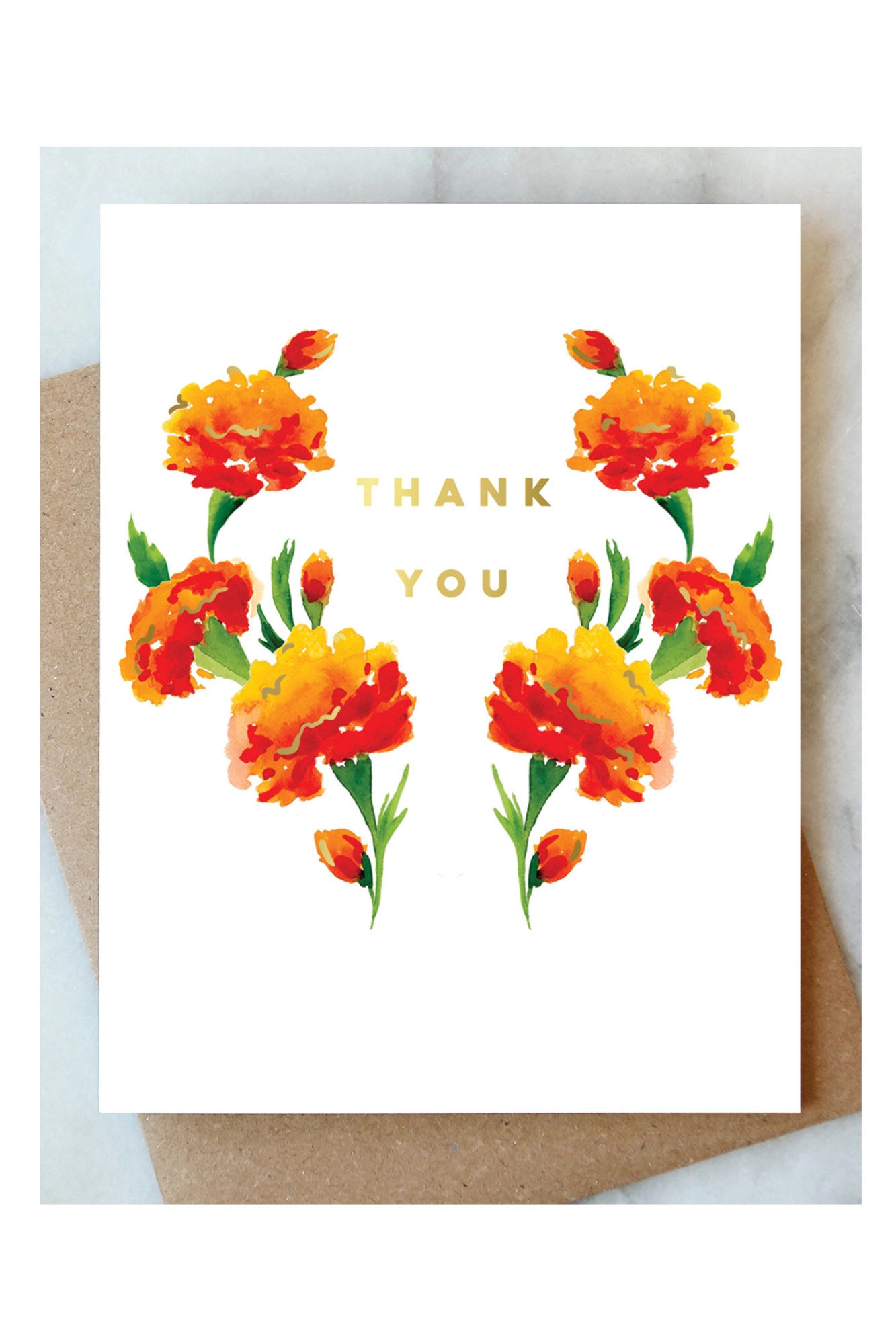 Beautiful Marigold Thank You Cards - Elegant Floral Greeting Cards for All Occasions | Perfect for Weddings, Birthdays, Graduations & Appreciation Gifts