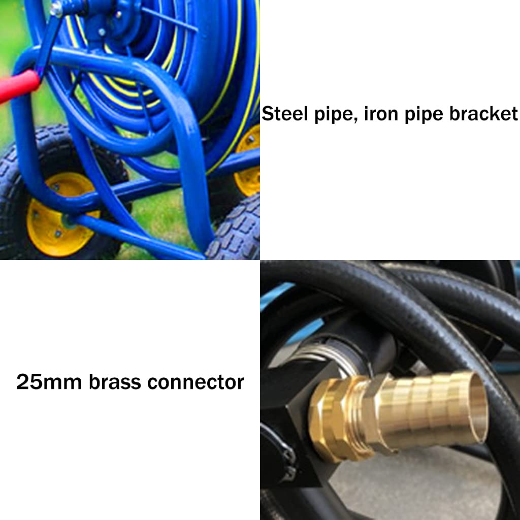 **Heavy Duty Garden Hose Reel Cart with Wheels - 40m Large Outdoor Water Hose Storage Rack for Gardening, Car Washing & Agricultural Irrigation (Blue, 25mm)** - Perfect for Backyards, Farms & Auto Cleaning