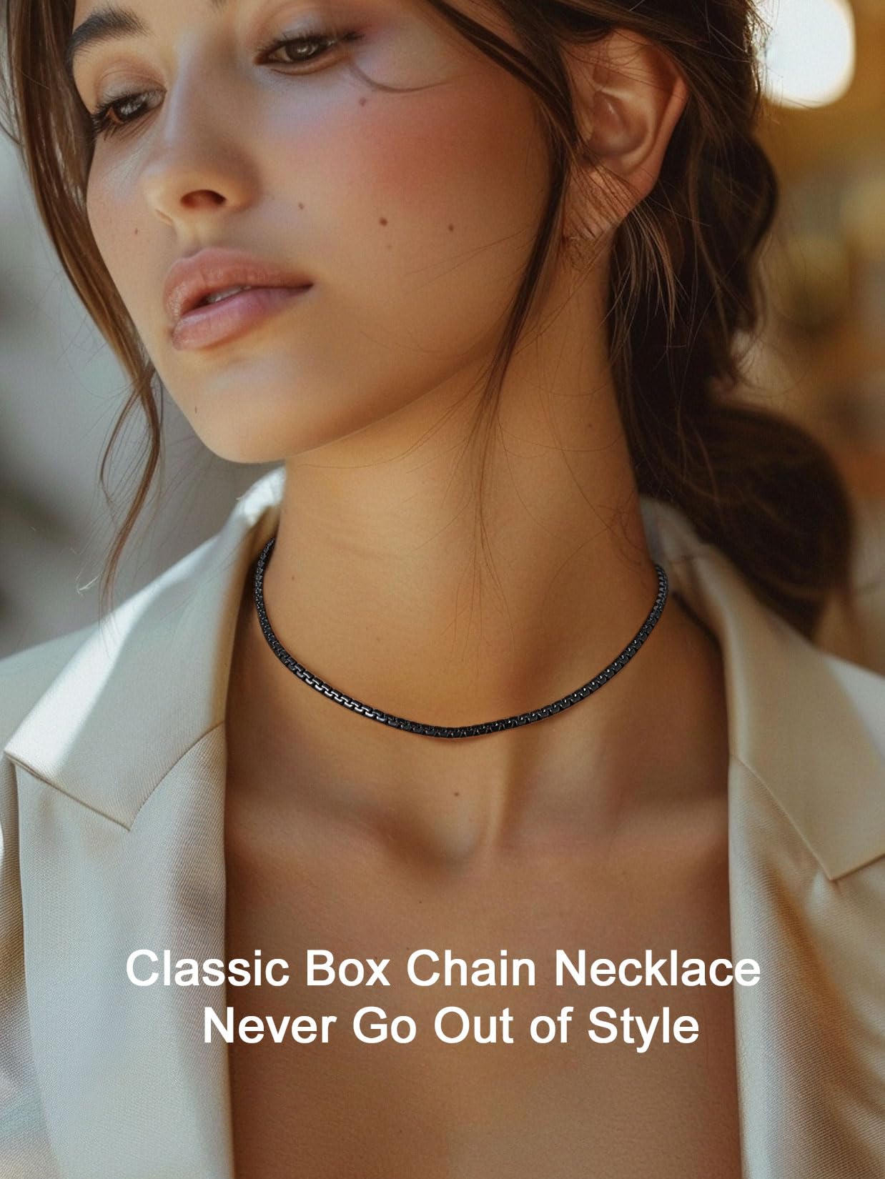 14 Inch 4mm Black Franco Box Chain Necklace for Men - Hip Hop Jewelry Gift - Perfect for Streetwear, Parties & Gifting