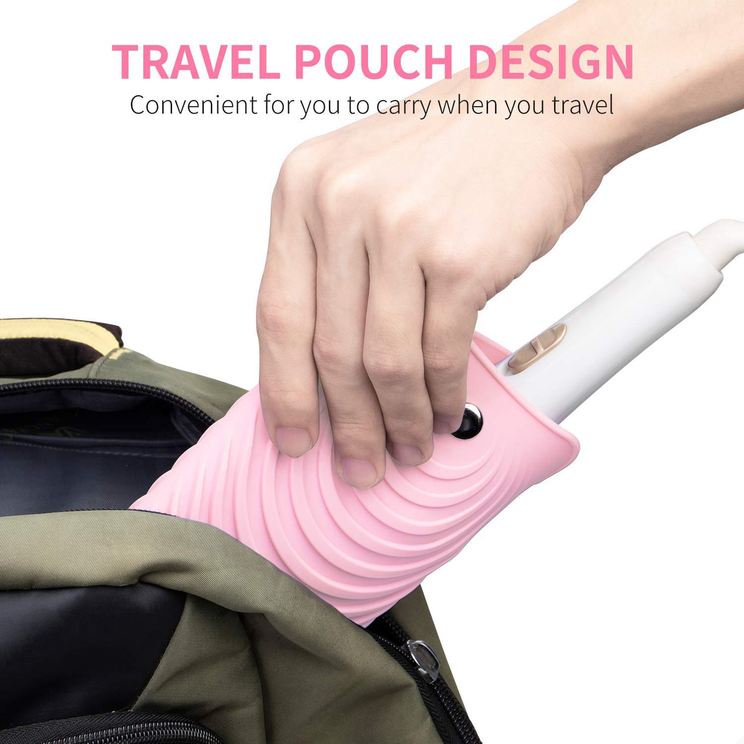Pink Heat-Resistant Hair Straightener Pouch - Protective Mat Holder for Flat Irons & Curling Wands | Perfect for Travel, Salon & Home Styling