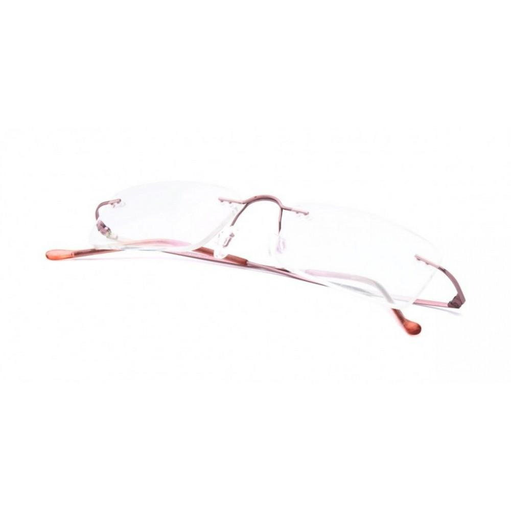 Blue Light Blocking Pink Rimless Computer Glasses - Anti Glare Coating for Eye Strain Relief - Perfect for Office Work, Gaming & Screen Time