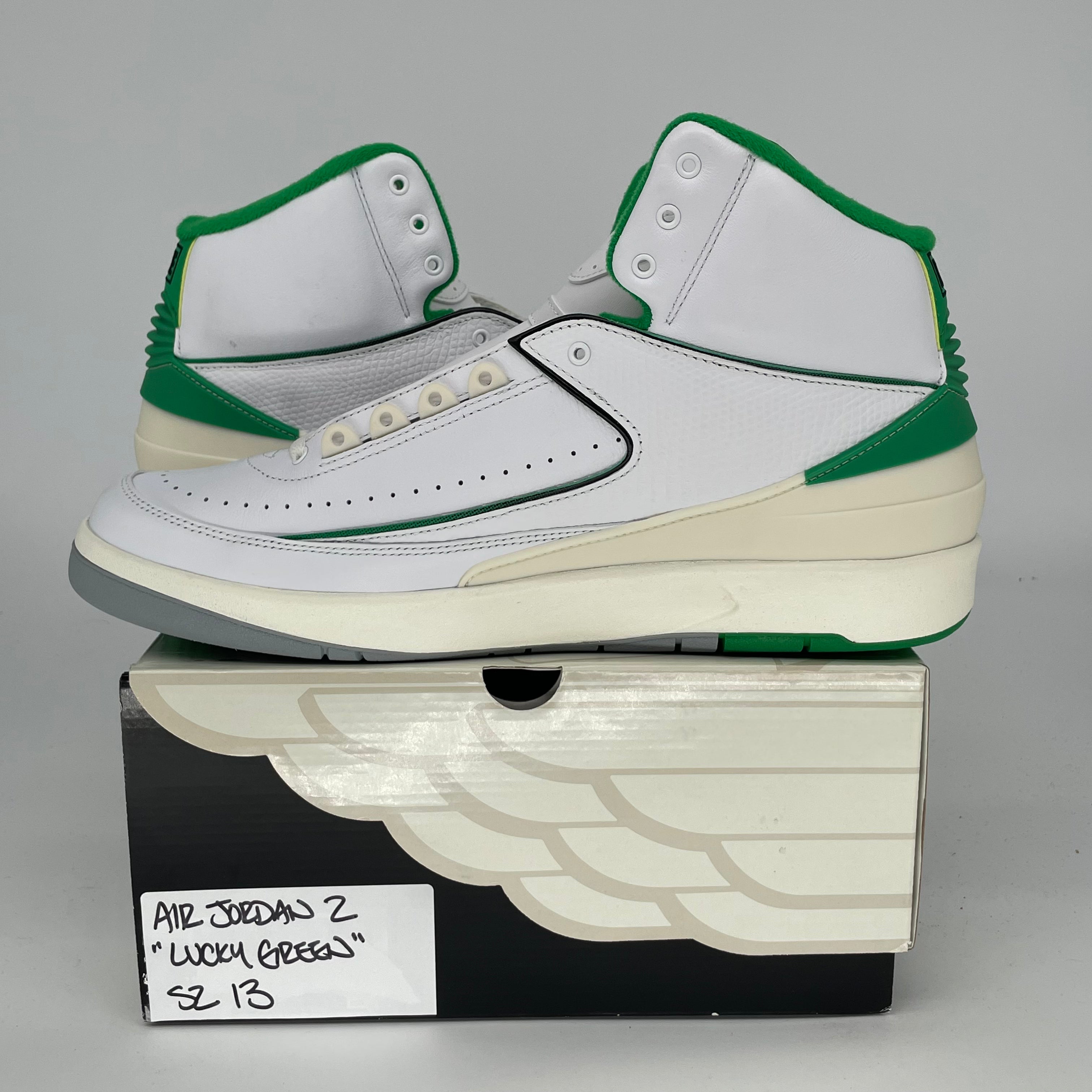 AIR JORDAN 2 Retro Lucky Green Men's Basketball Shoes Size 13 - DR8884-103 | Authentic Sneakers for Casual Wear, Street Style & Sports Performance