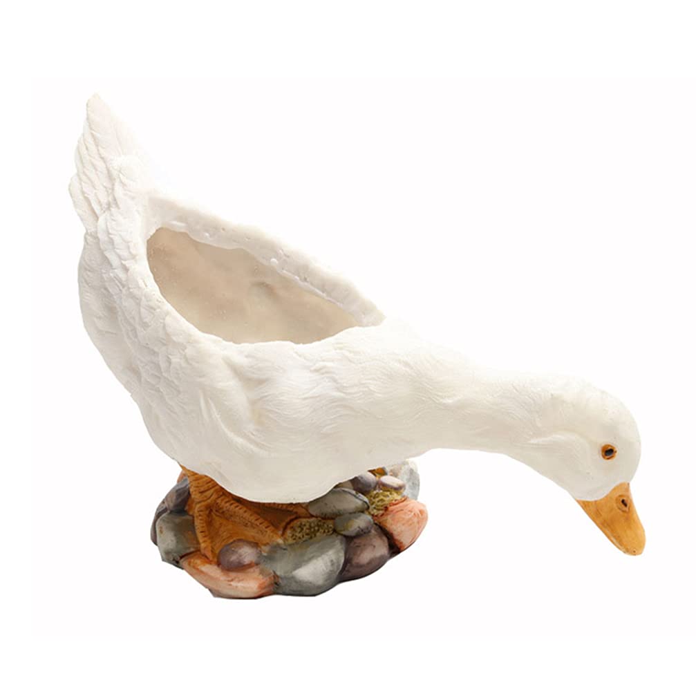 BESPORTBLE Duck-Shaped Succulent Planter Pot - Cute Animal Cartoon Flower Pot for Office Desktop, Home Garden Decor - Vintage White Decorative Planter for Succulents, Small Plants & Herbs | Perfect for Indoor Decor, Gift Ideas & Plant Lovers
