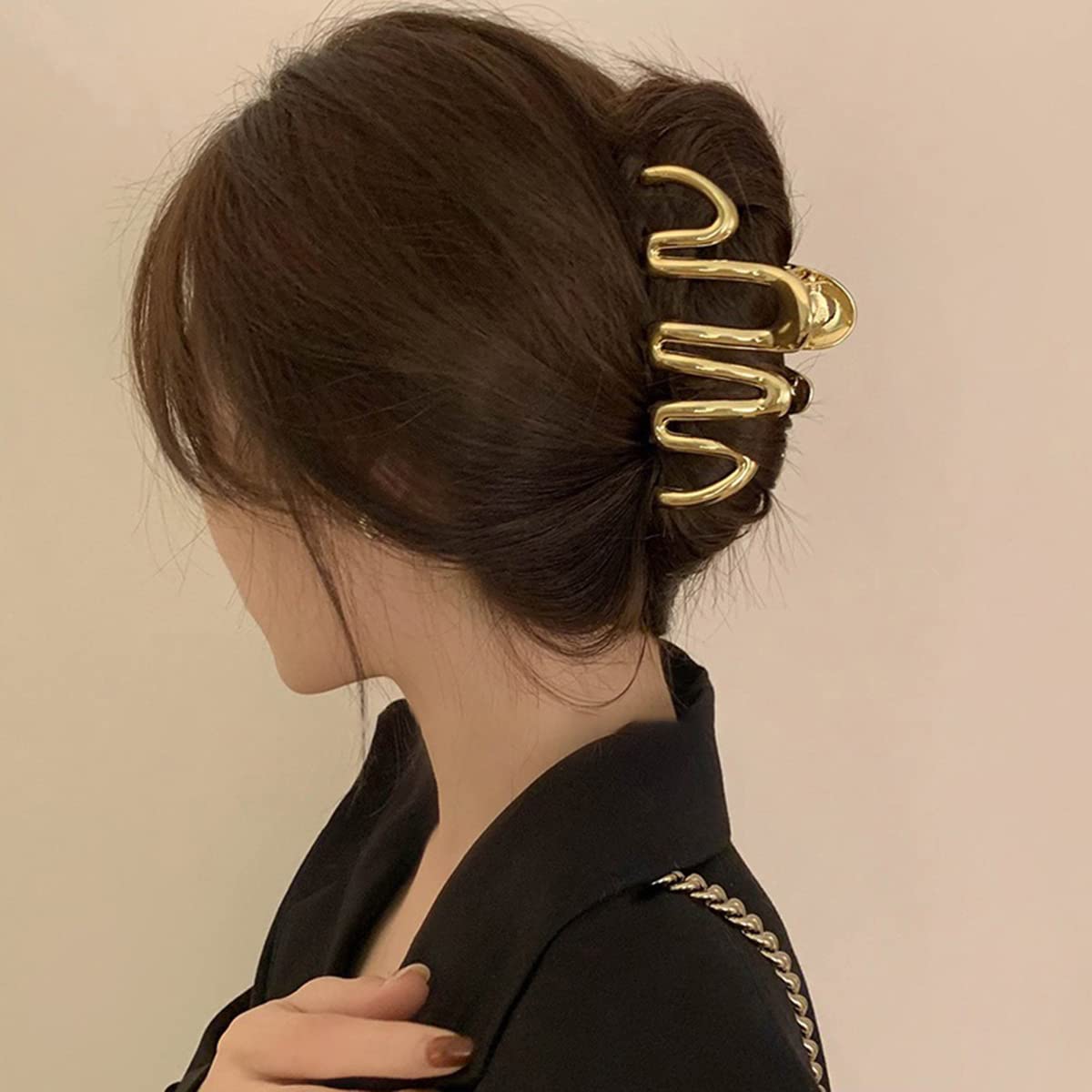 Snake Design Metal Hair Claw Clips for Women & Girls - Gold Fashion Hair Accessories for Thick Hair - Creative Hair Clips for Parties, Weddings & Everyday Styling