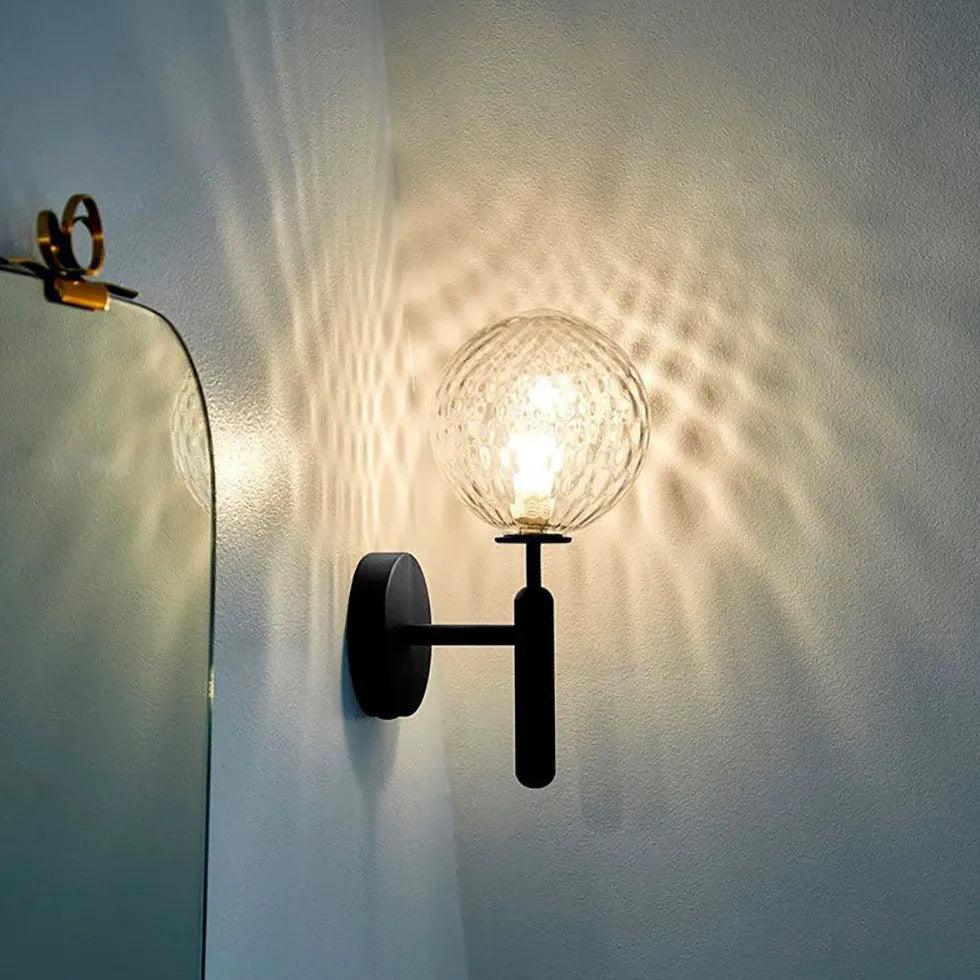 Opalescent Glass Globe Modern Wall Lights - Elegant Home Decor for Living Room, Bedroom & Hallway Lighting