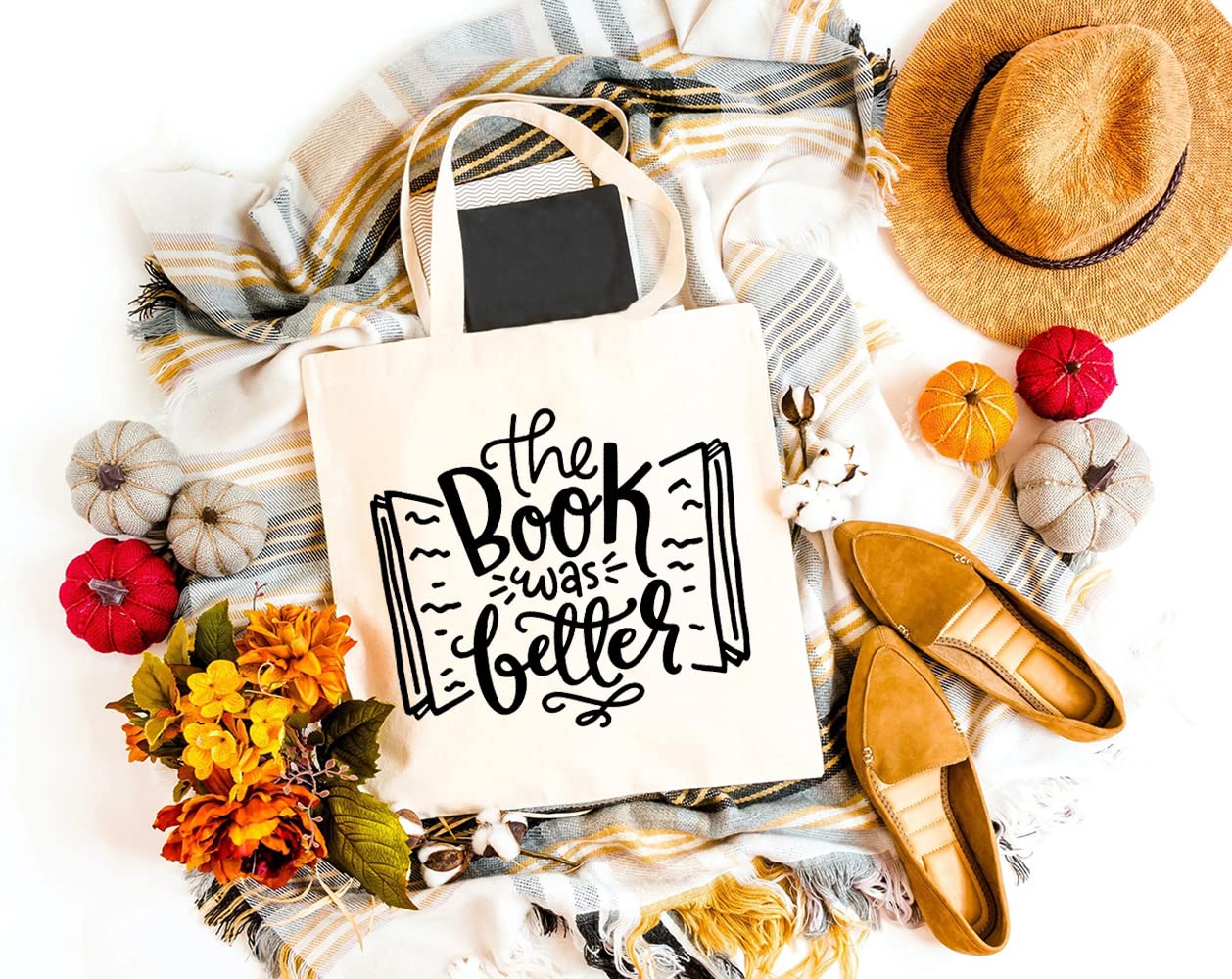 Book Lover Tote Bag - Reusable Shopping Bag for Women, Travel & Grocery