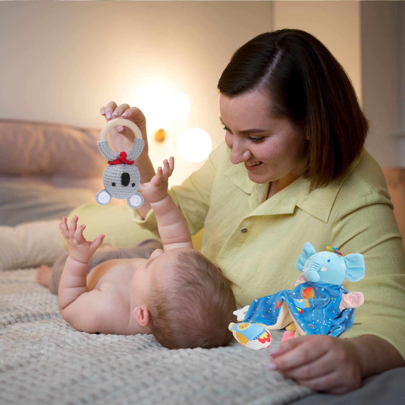 Unique Baby Boy Gift Set - Newborn Essentials, Rattle & Swaddle Blanket for Valentine's Day, Gender Reveal & Special Occasions | Perfect for Baby Showers, Birthdays and First-Time Parents