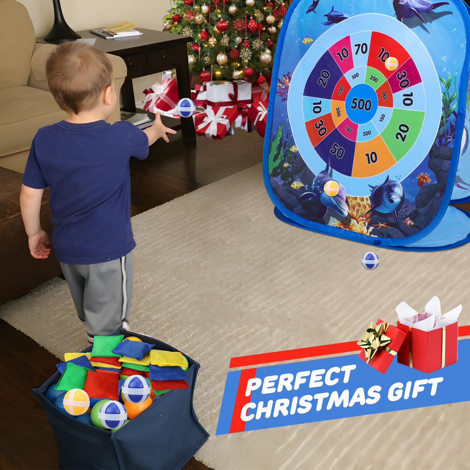 TOY Life Bean Bag Toss Game Set for Kids & Adults - Outdoor Cornhole Carnival Toy for Ages 4-8 - Backyard Lawn Party Games - Perfect for Birthday Gifts, Family Reunions & Summer Outdoor Activities