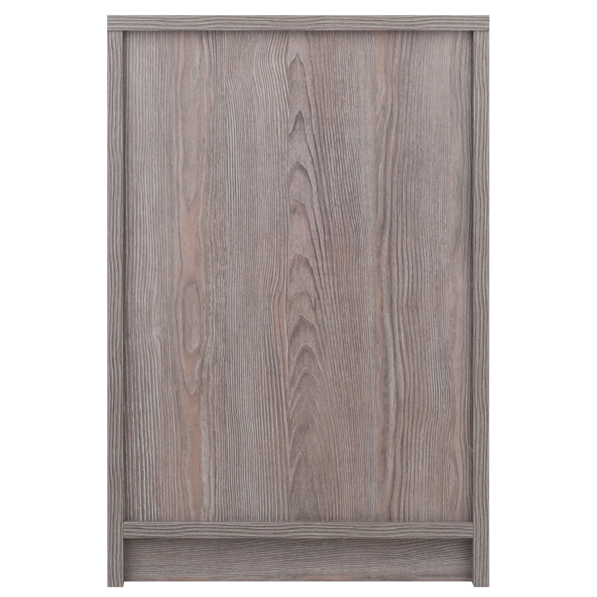 Contemporary Ergonomic Wooden Rennick Accent Table - Rustic Side Table with Drawer & Cabinet, Mini Bookshelf & Printer Stand in Ash Gray - Perfect for Living Room, Bedroom, or Home Office Decor