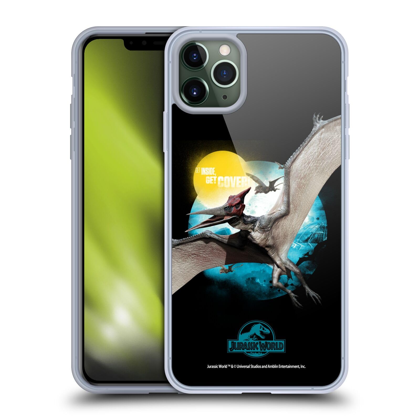 Official Jurassic World Pteranodon Key Art Soft Gel Phone Case - Compatible with Apple iPhone 11 Pro Max - Durable Protection with Stylish Design - Perfect for Movie Fans and Dinosaur Lovers