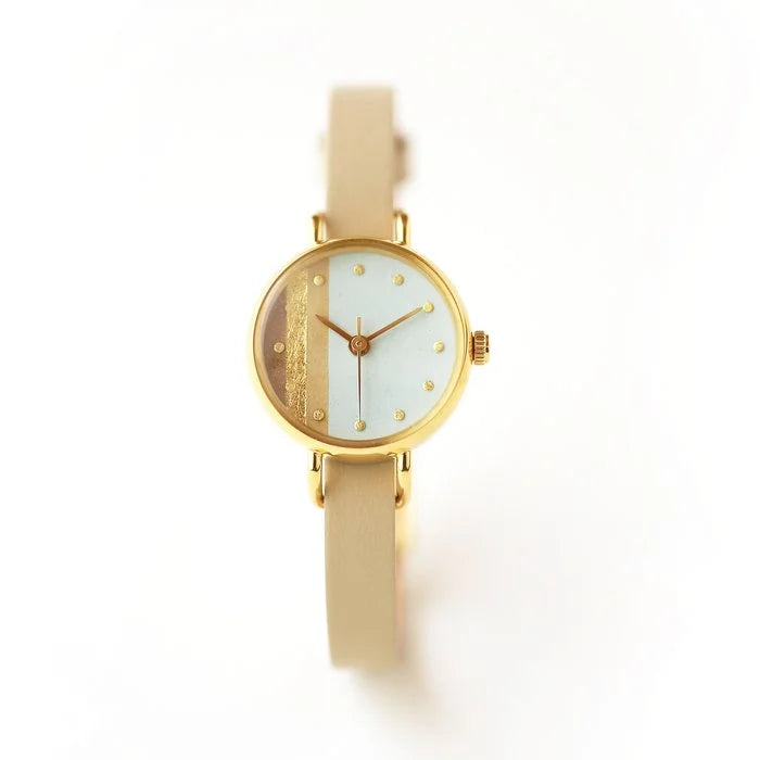 Handmade Japanese Women's Wristwatch - Seihakuji Pale Blue Green Ceramic Watch | Elegant Fashion Accessory for Daily Wear, Office & Special Occasions