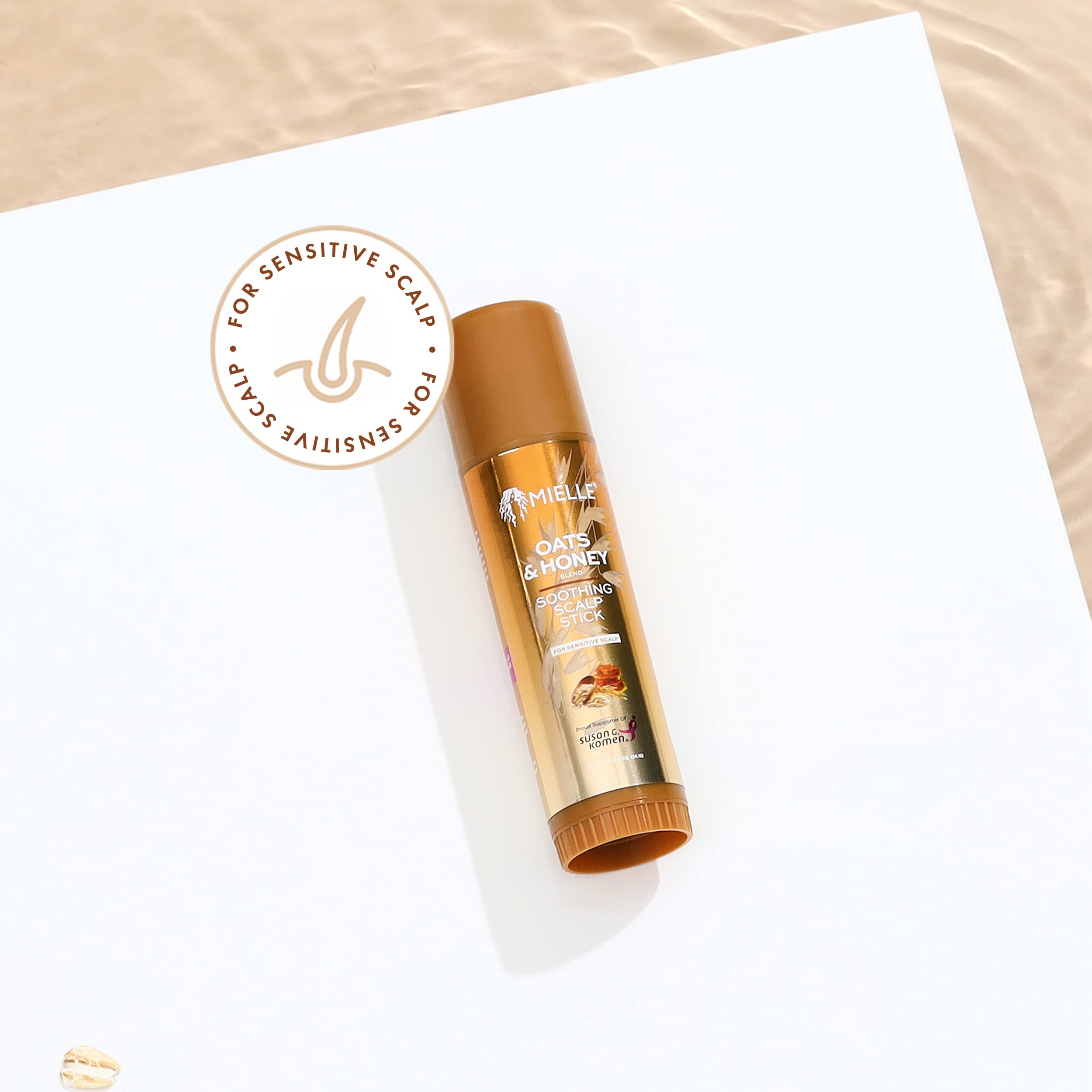 Mielle Organics Oats & Honey Soothing Scalp Stick - Natural Hair Care for Dry Scalp & Itch Relief - Perfect for Travel & On-the-Go Hydration