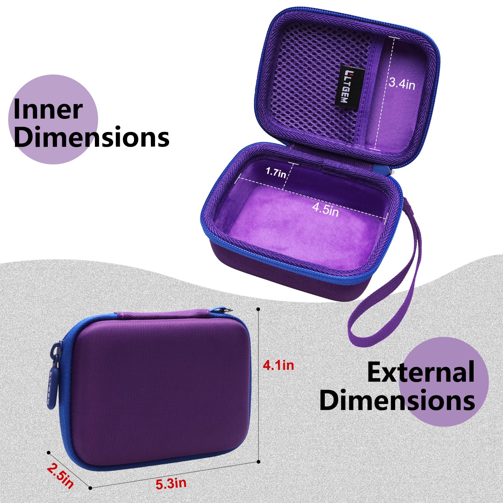 LTGEM Protective Case for JBL Go 4, Go 3 & Go 3 Eco - Waterproof Cover for Ultra-Portable Bluetooth Speakers (Purple) - Perfect for Beach, Pool, Outdoor Adventures & Travel