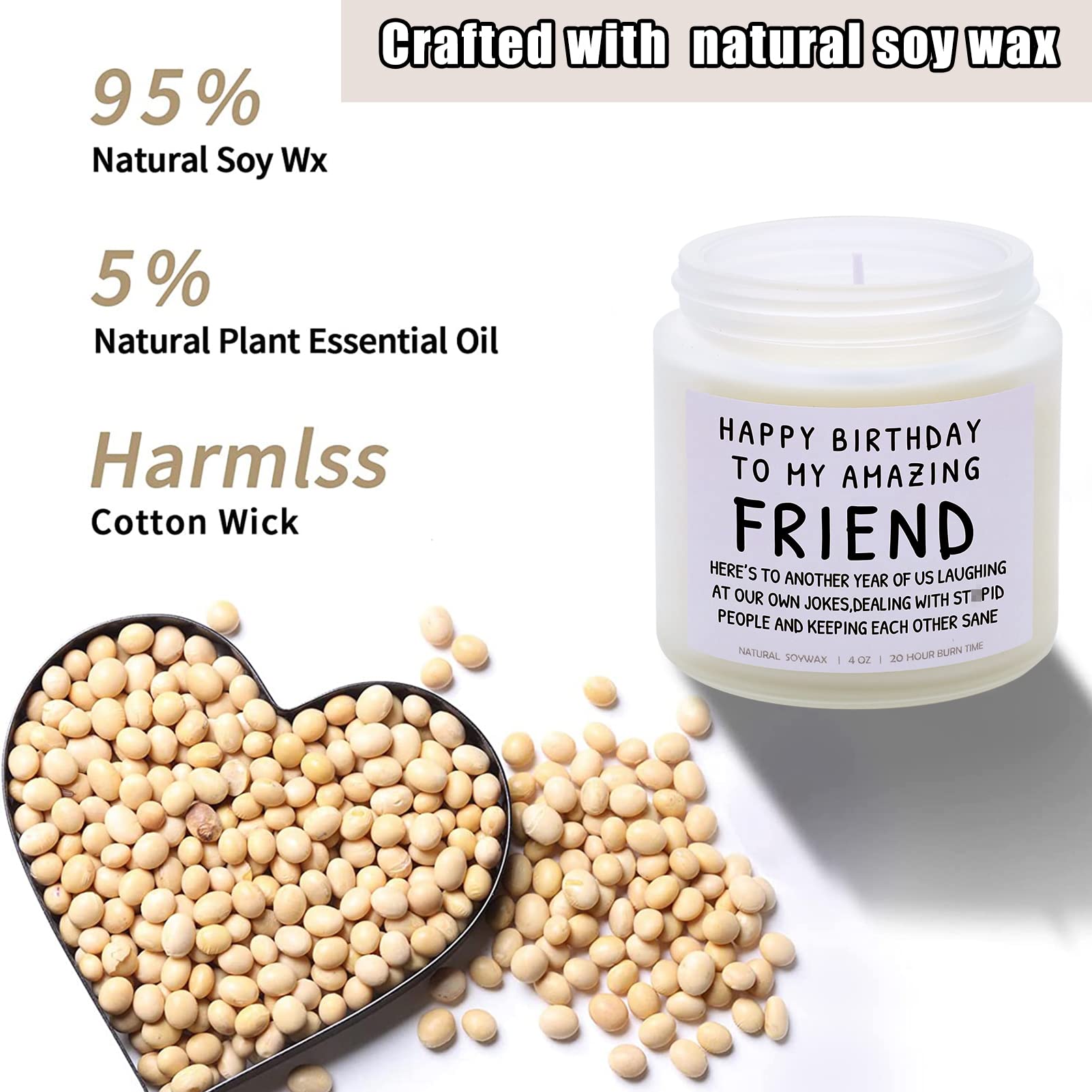 Funny Happy Birthday Gifts for Women - Best Friend, Coworker & Bestie Present - Lavender Scented Candle Gift for Mom, Christmas & Mother's Day - Perfect for Relaxation, Home Decor & Stress Relief