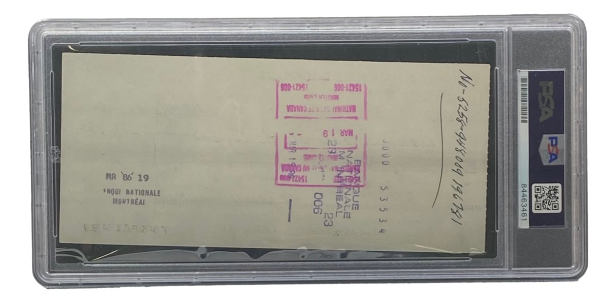Authentic Maurice Richard Signed Montreal Canadiens Bank Check #607 PSA/DNA Certified - Perfect for Hockey Memorabilia Collectors & Sports Fans Display