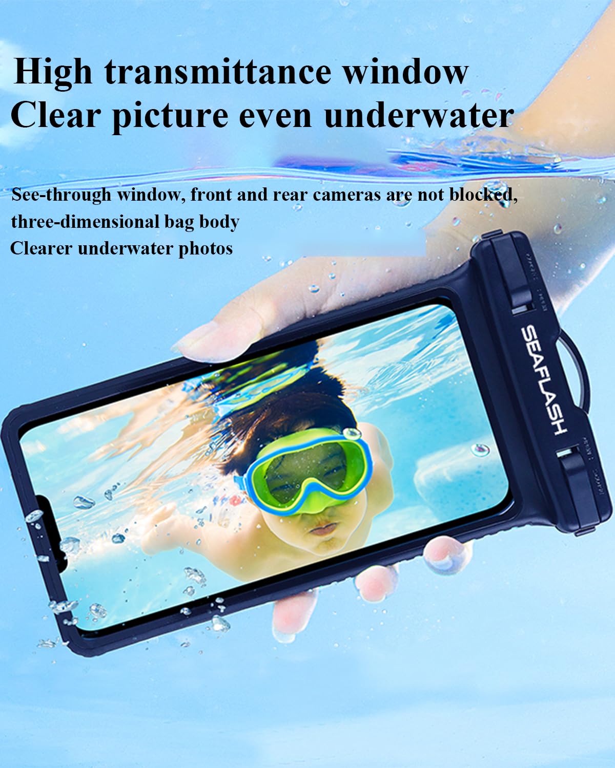 **Waterproof Phone Case for iPhone 12/13/14/15 & Samsung S24/S23/S22 – 50ft/15m Diving & Snorkeling Protection with Lanyard – Underwater Photography & Video Housing – Ideal for Scuba, Beach, Pool & Water Sports (Black)**