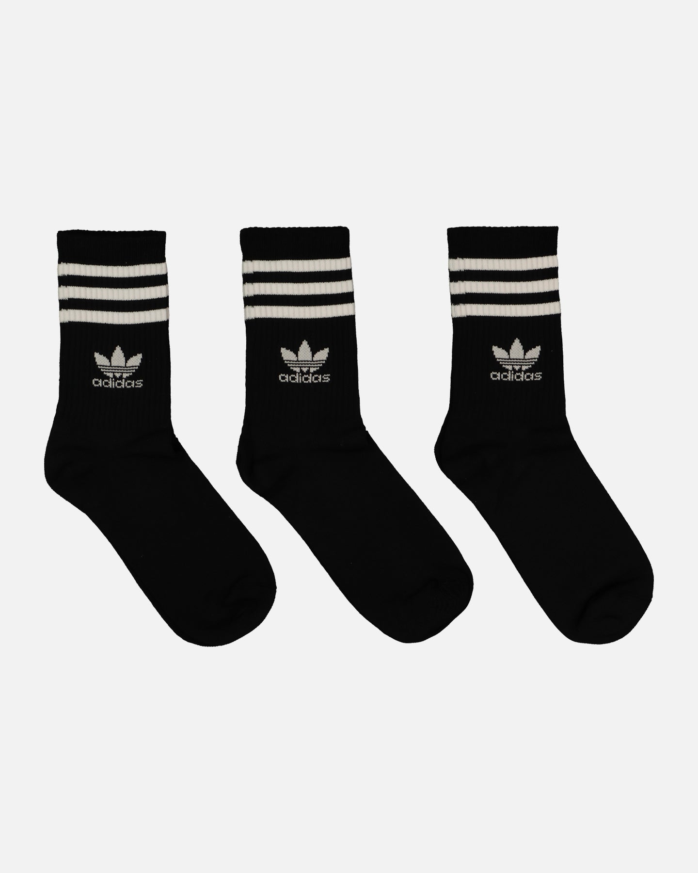 Adidas Solid Crew Socks 3-Pack - Black Athletic Socks for Men & Women - Comfortable Casual & Sports Socks for Running, Gym, Workout & Everyday Wear