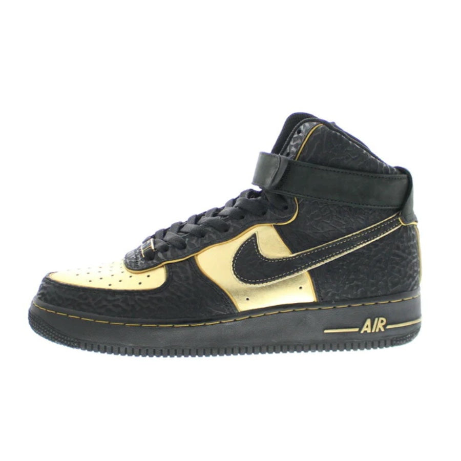 Nike Air Force 1 High Nitro Microphone Sneakers - Black & Metallic Gold Basketball Shoes for Men - Perfect for Streetwear, Hip Hop Fashion & Urban Lifestyle