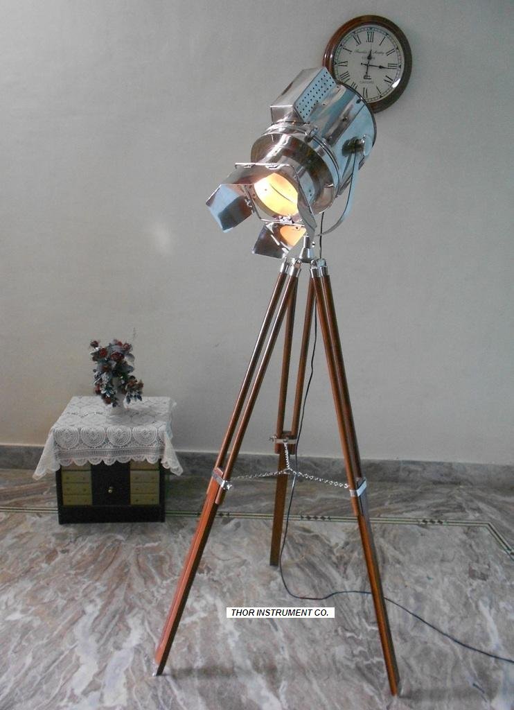 Thor Vintage Nautical Tripod Floor Lamp - Rustic Home Decor for Living Room