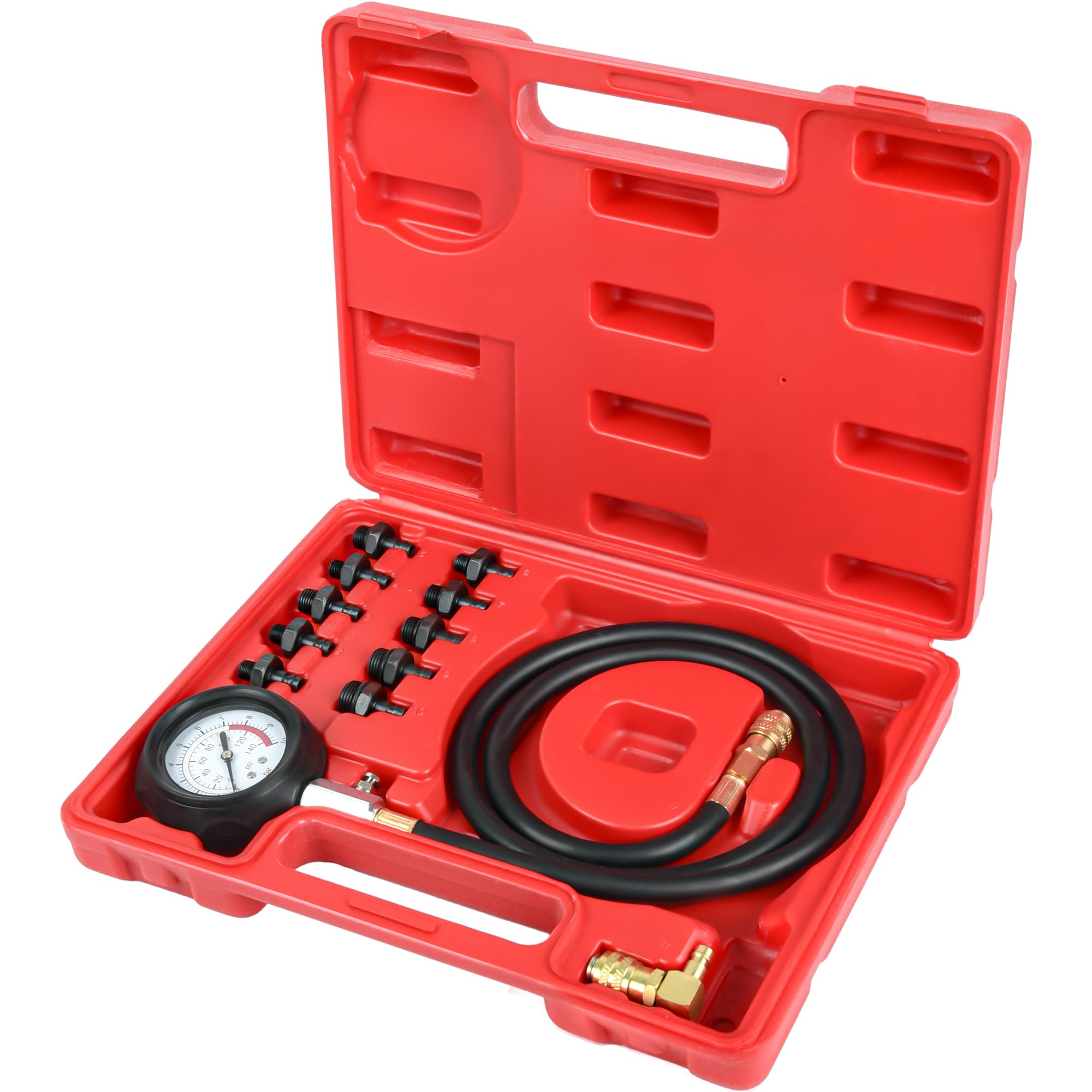 0-140 PSI Oil Pressure Tester Kit - Professional Engine Diagnostic Tool for Cars, ATVs, Trucks | Accurate Oil Pressure Testing for Vehicle Maintenance & Repair