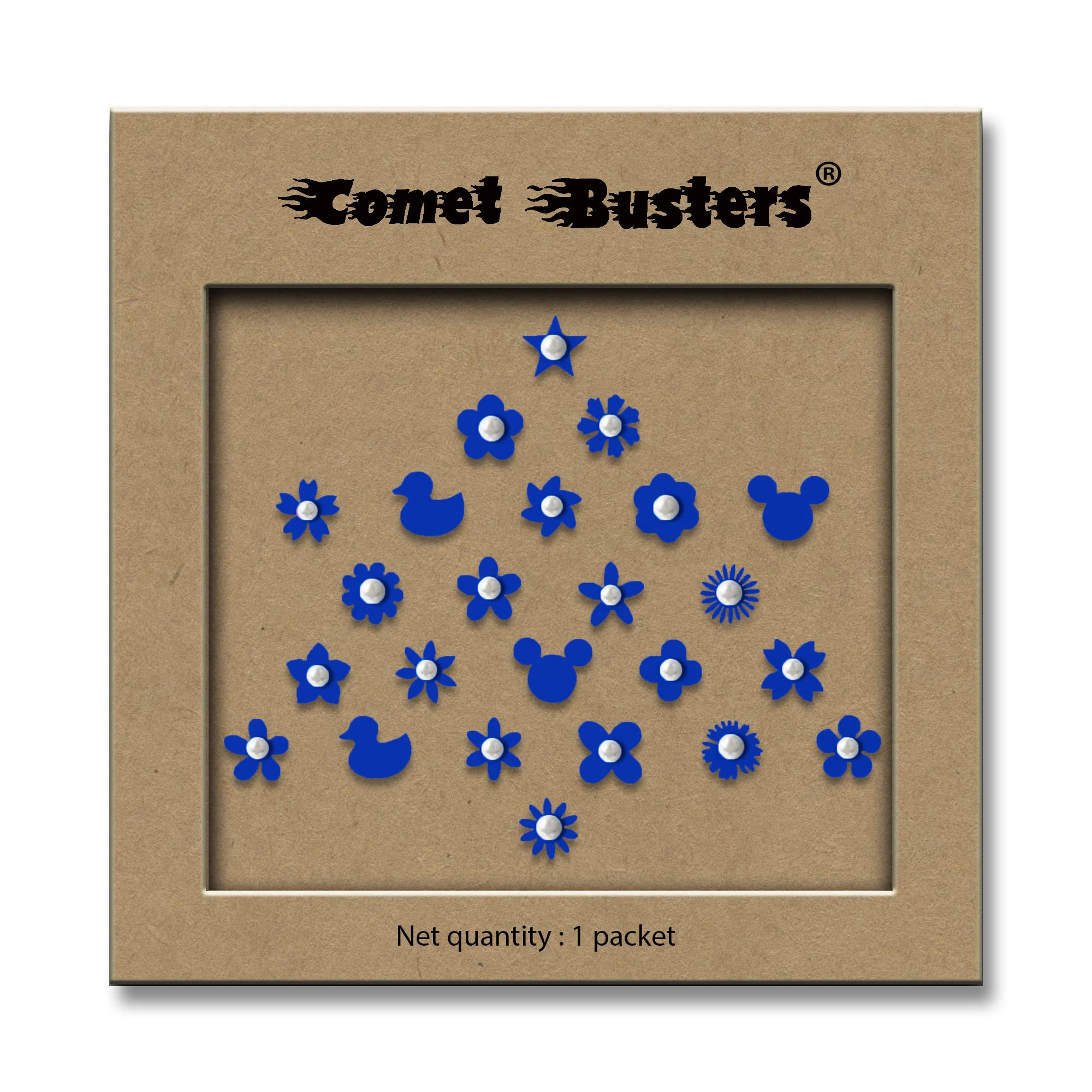Comet Busters Cute Blue Baby Bindis - 6mm Kids Face Decoration Stickers (BB033) for Parties, Halloween & Festive Celebrations