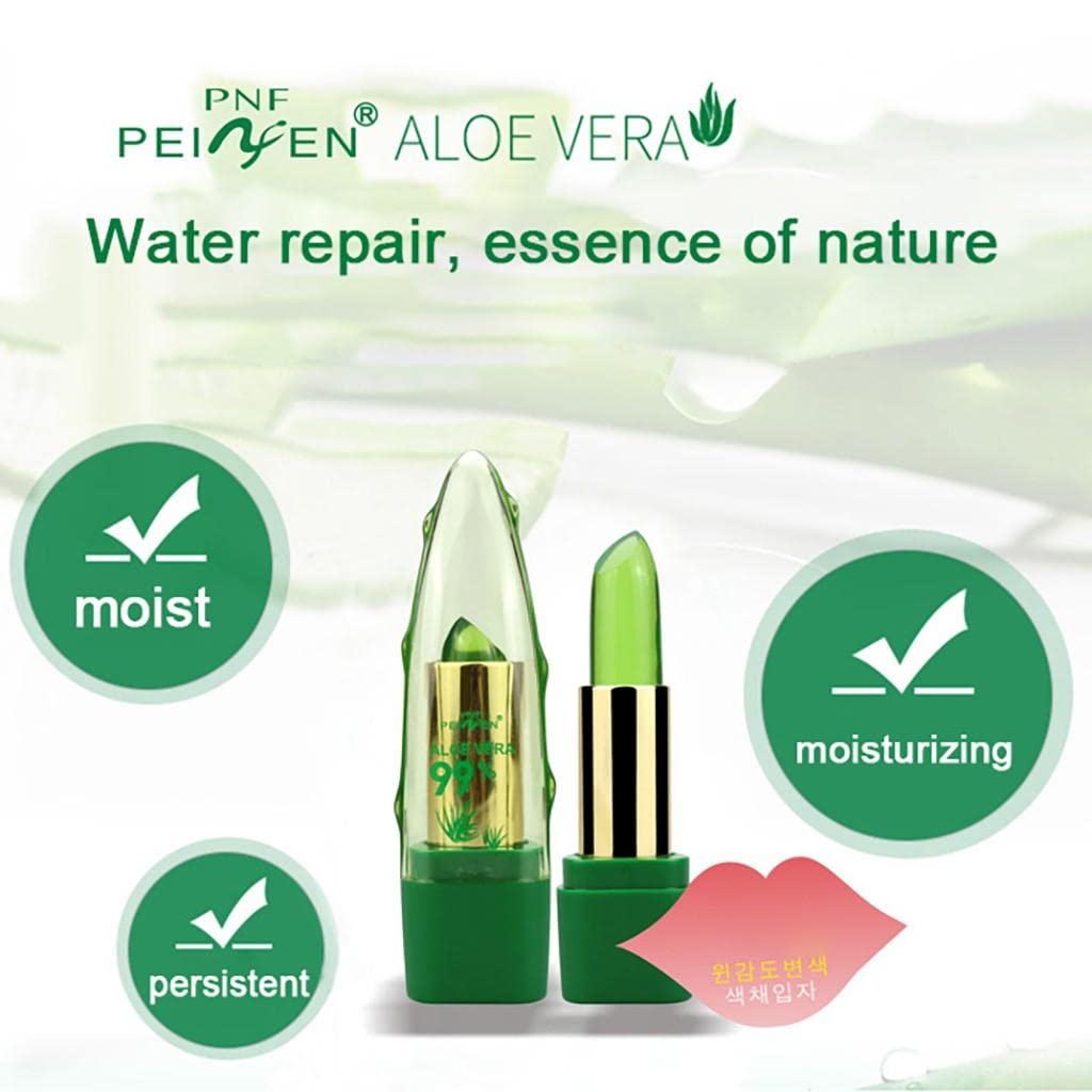 Natural Aloe Vera Tinted Lip Balm - Color Changing Jelly Lipstick with Long Lasting Moisture & Hydration | Women's Lip Care for Daily Use, Makeup & Dry Lips Relief