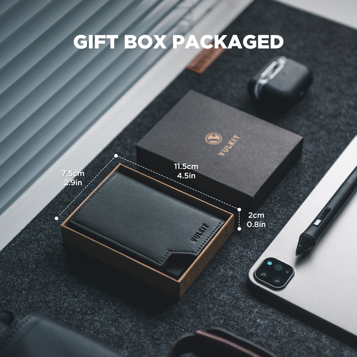 VC402 Patented Slim RFID Blocking Card Holder with Banknote Compartment & Secure Magnetic Closure - Perfect for Travel, Business & Everyday Wallet Organizer