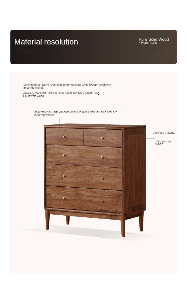 Solid Black Walnut & Oak Wood Drawer - Modern Porch Cabinet for Outdoor Storage & Entryway Organization | Perfect for Patio, Deck, and Garden Decor
