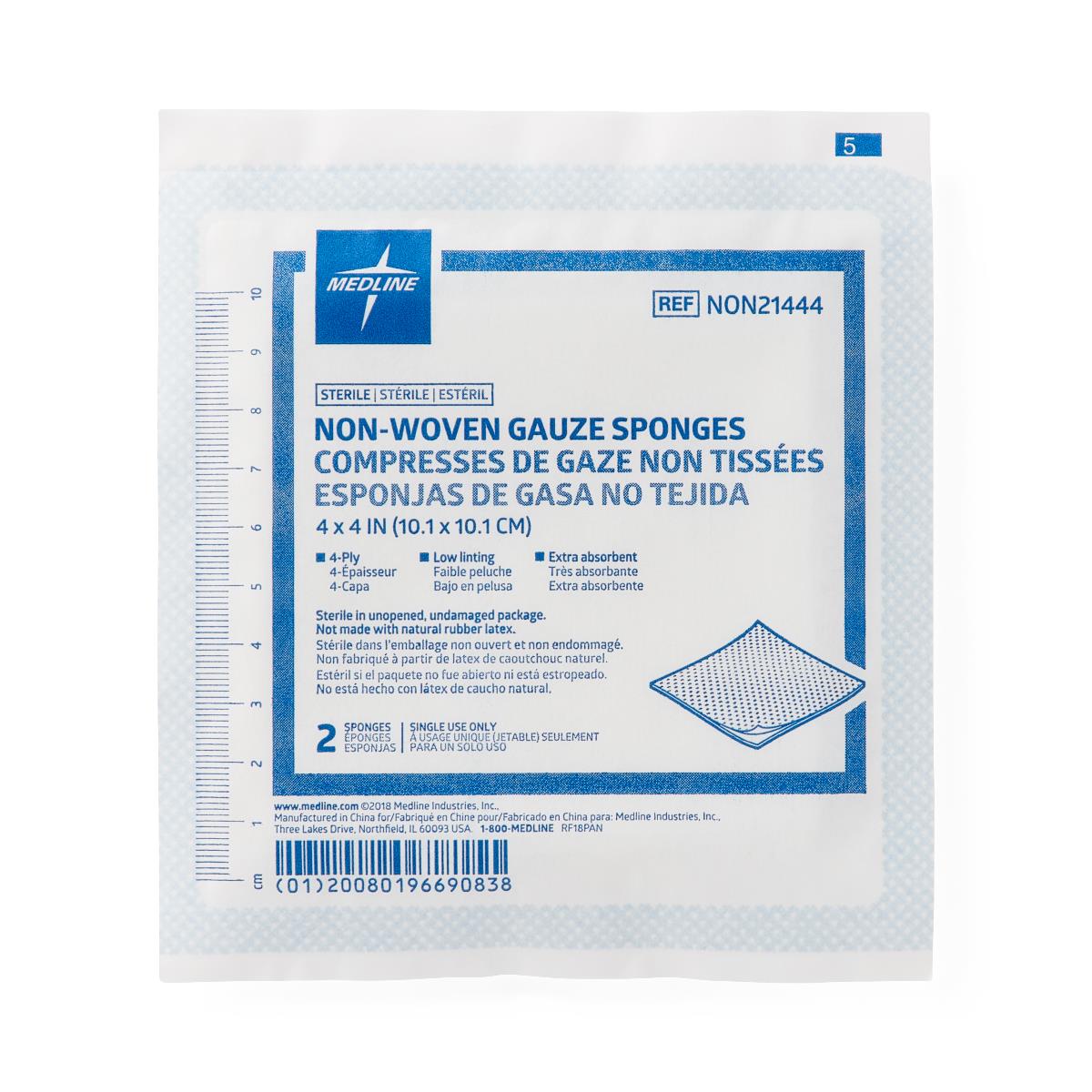 Sterile Non-Woven Medical Sponges - Assorted Sizes (2x2, 4x4, 5x9 inches) for Wound Care, First Aid & Surgical Use
