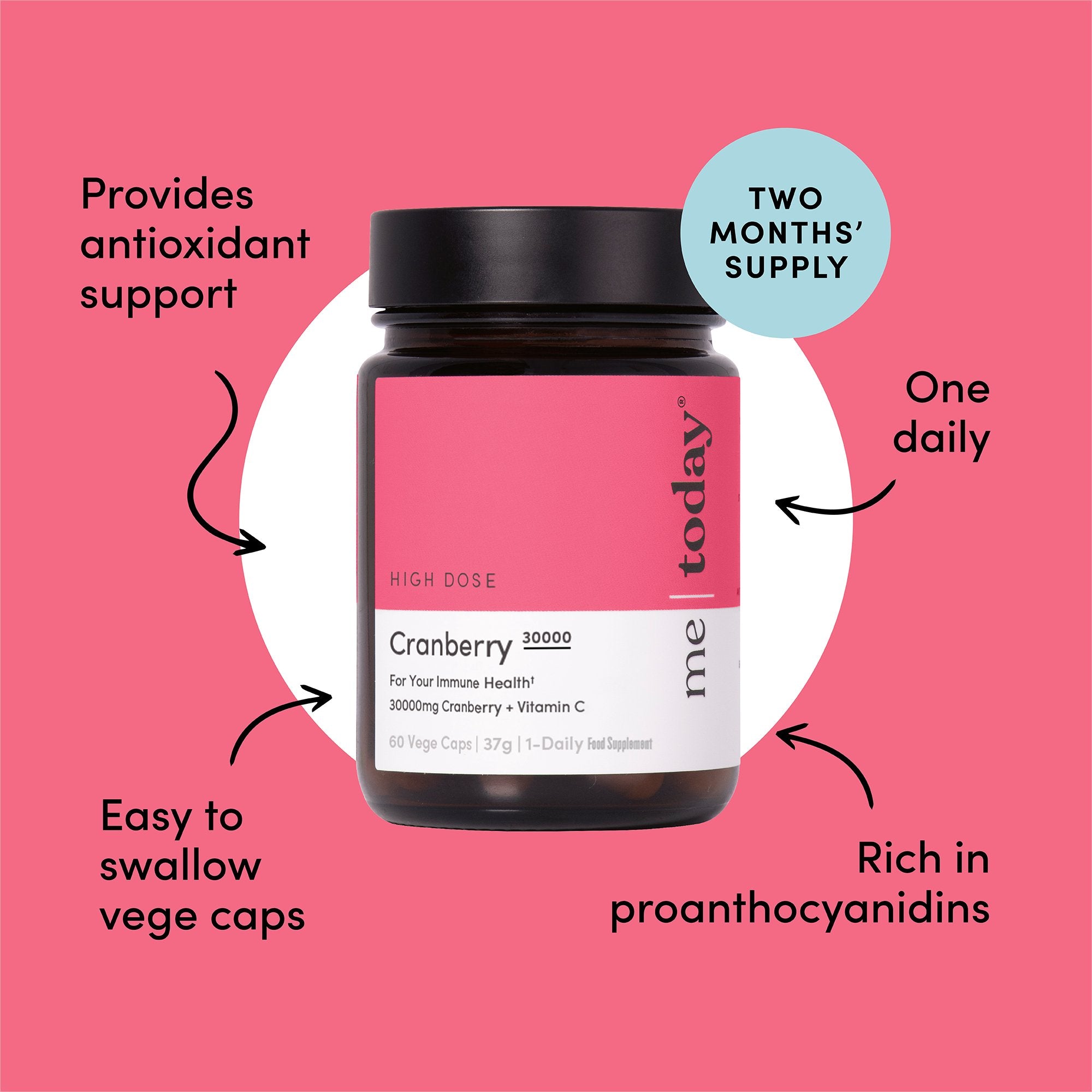 Me Today Cranberry Supplement for Urinary Tract Health - Supports Bladder & Kidney Function, UTI Prevention - Ideal for Women's Wellness & Daily Health Maintenance