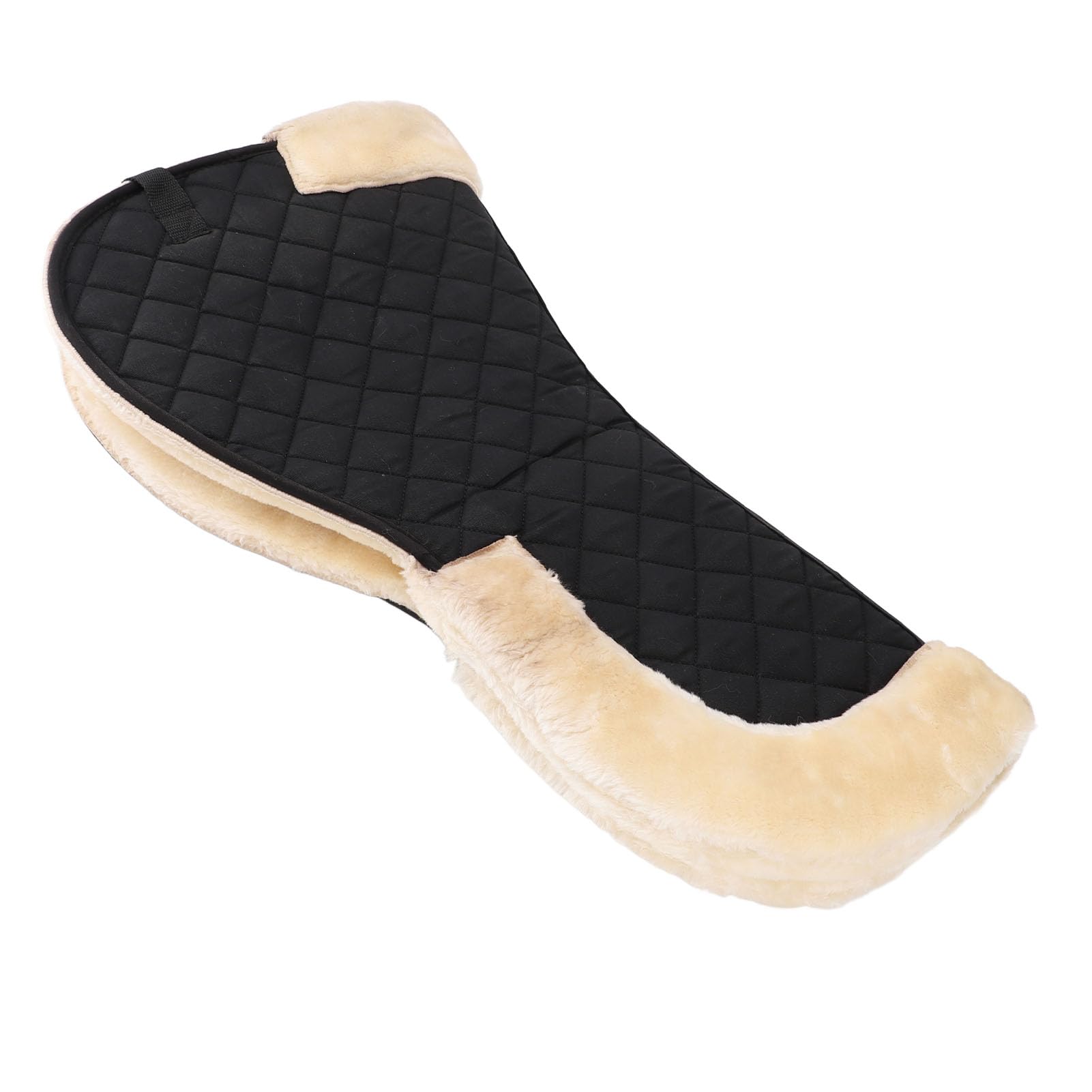 Shock Absorbing Half Saddle Pad - Breathable Polyester & Faux Wool Equestrian Riding Pad for Horses - Perfect for Trail Riding, Dressage & Jumping Training