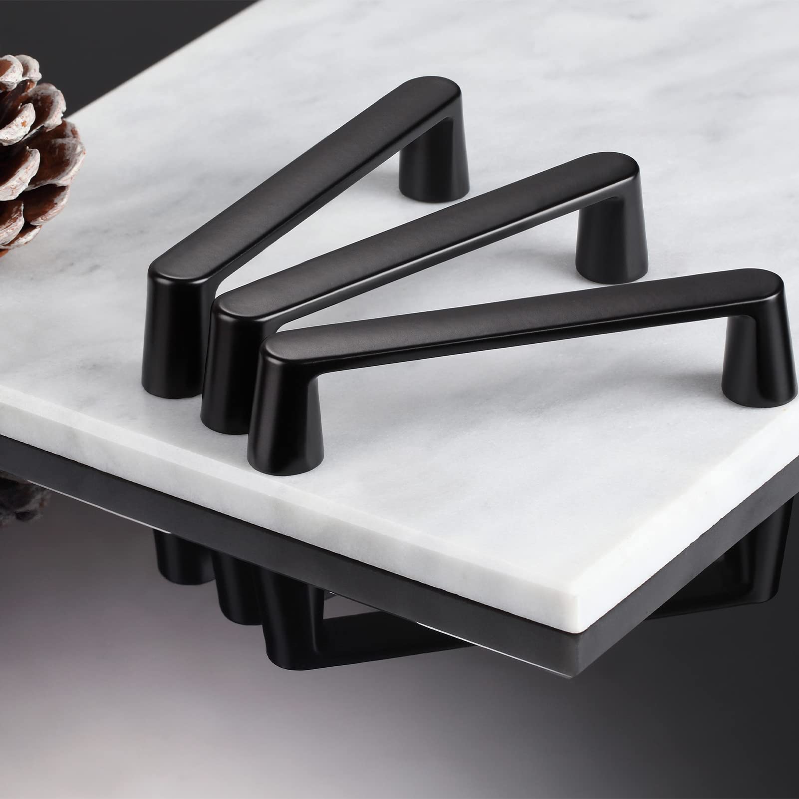 10 Pack Black Cabinet Handles 5.75 Inch - Matte Black Pulls for Cupboard & Drawer - Wardrobe Hardware Upgrade
