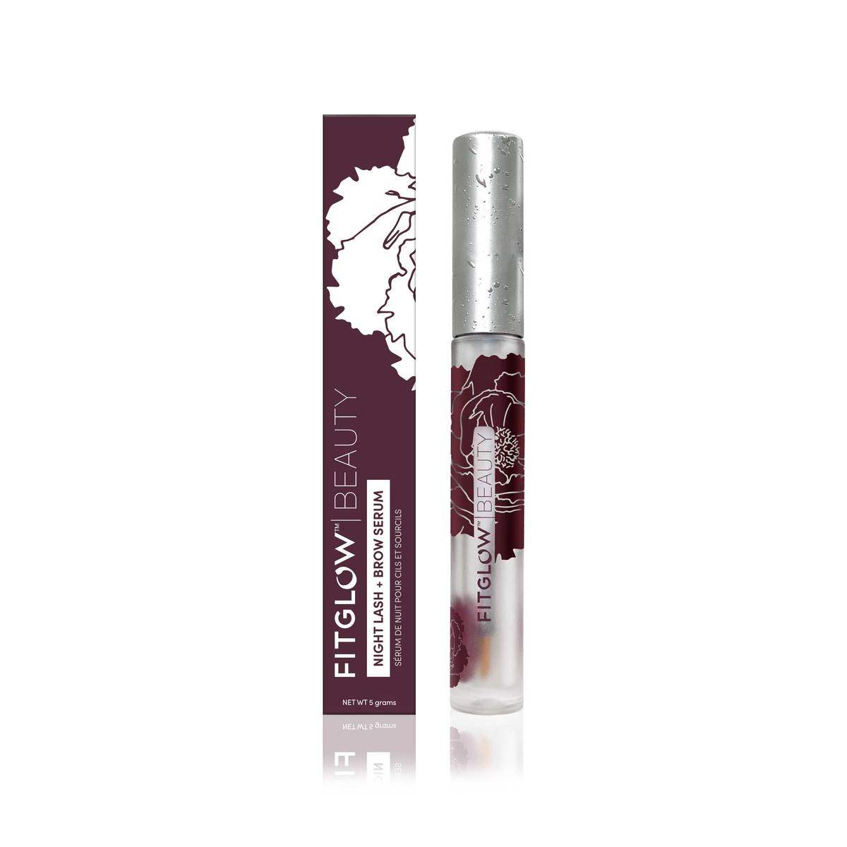 FITGLOW Beauty Night Lash & Brow Growth Serum - Enhance Eyelashes & Eyebrows Naturally for Fuller Look | Perfect for Nighttime Beauty Routine & Daily Care