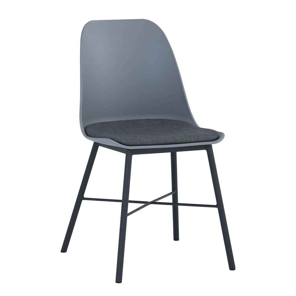 LAXMI Modern Dining Chair Set - Grey & Black Upholstered Kitchen Chairs for Home, Restaurant & Office Use