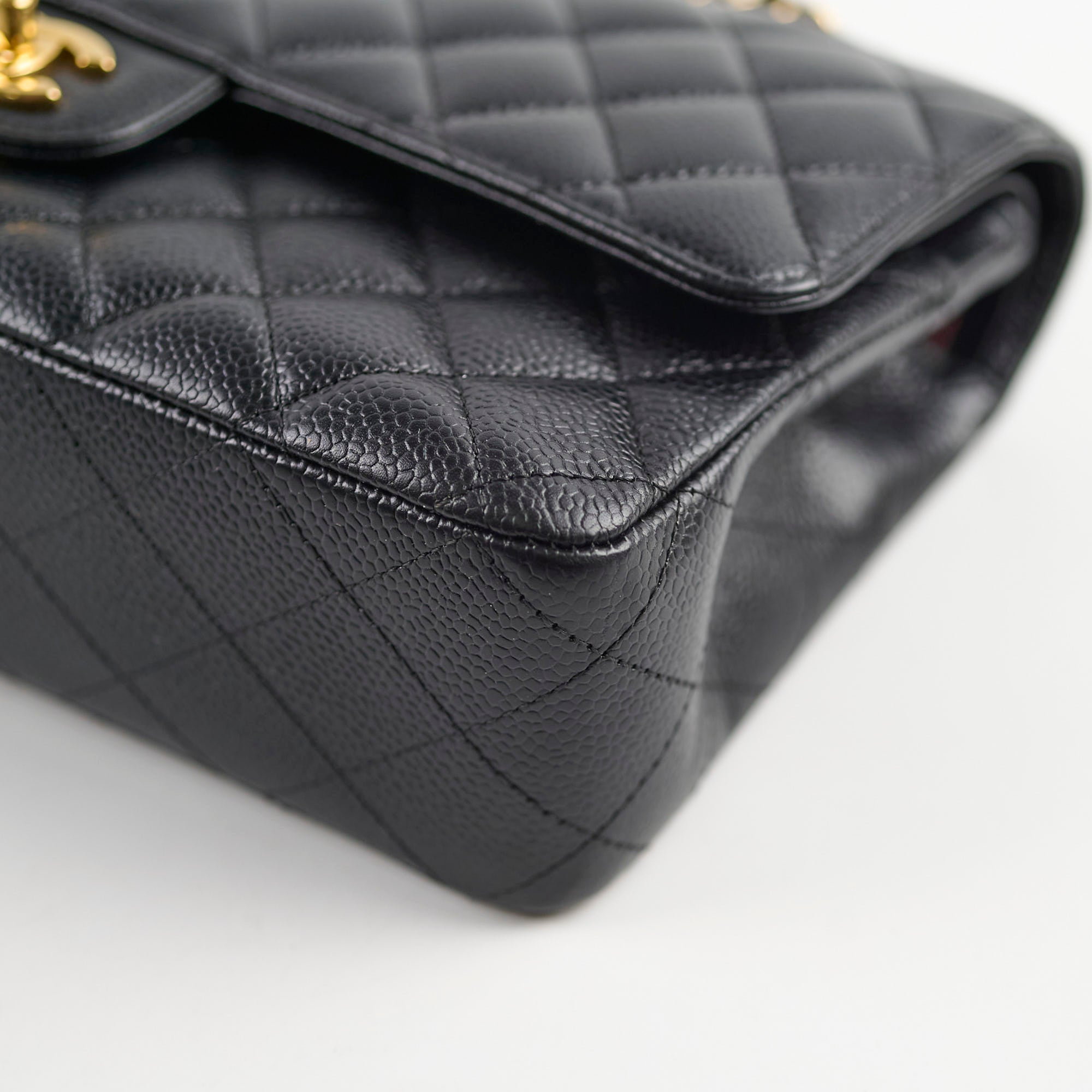 Chanel Caviar Leather Medium/Large Double Classic Flap Bag in Black - Luxury Handbag for Women, Perfect for Work, Evening Events & Everyday Use