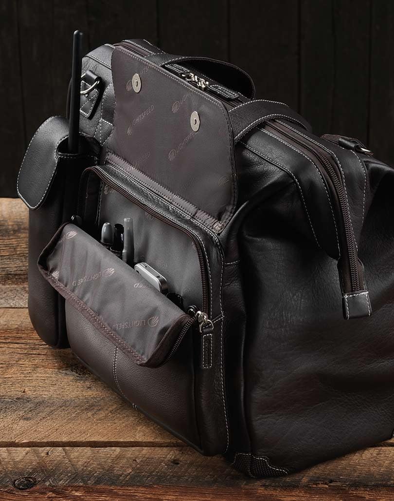 Lightspeed Aviation - The Gann Leather Flight Bag 4112 | Premium Pilot Travel Bag for Aviation Enthusiasts | Perfect for Business Trips & Airplane Cockpit Storage