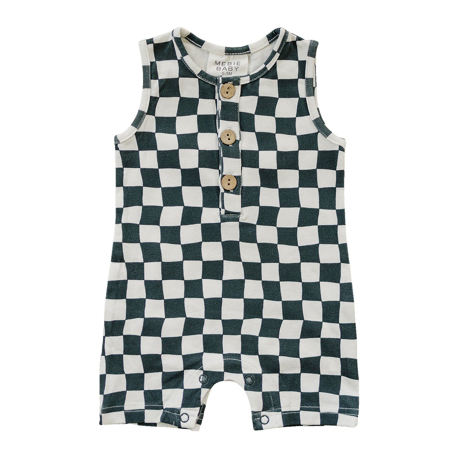 Charcoal Wavy Checkered Short Romper for Women - Trendy Summer Outfit for Beach, Vacation & Casual Wear