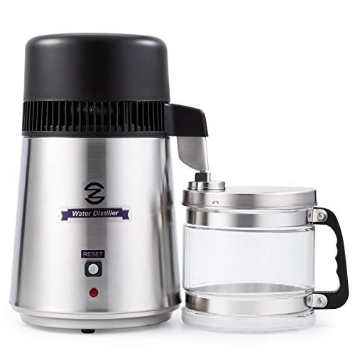 CO-Z 1 Gallon (4L) Stainless Steel Water Distiller - Countertop Home Water Purification System with UL Certification | Perfect for Home Use, Emergency Preparedness & Pure Drinking Water