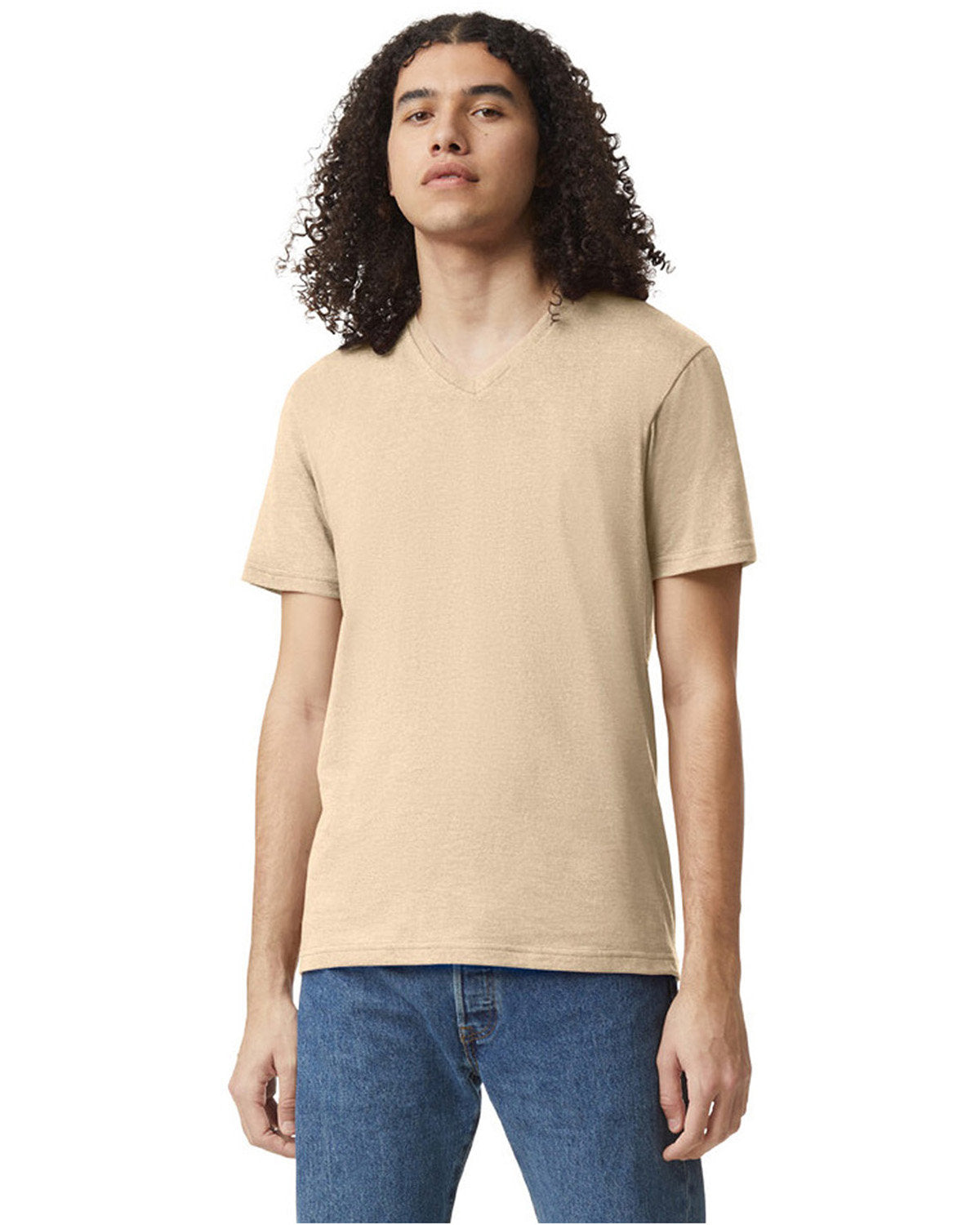 American Apparel 2006CVC Unisex V-Neck T-Shirt - Soft Cotton Blend Tee for Men & Women | Perfect for Casual Wear, Layering & Everyday Outfits