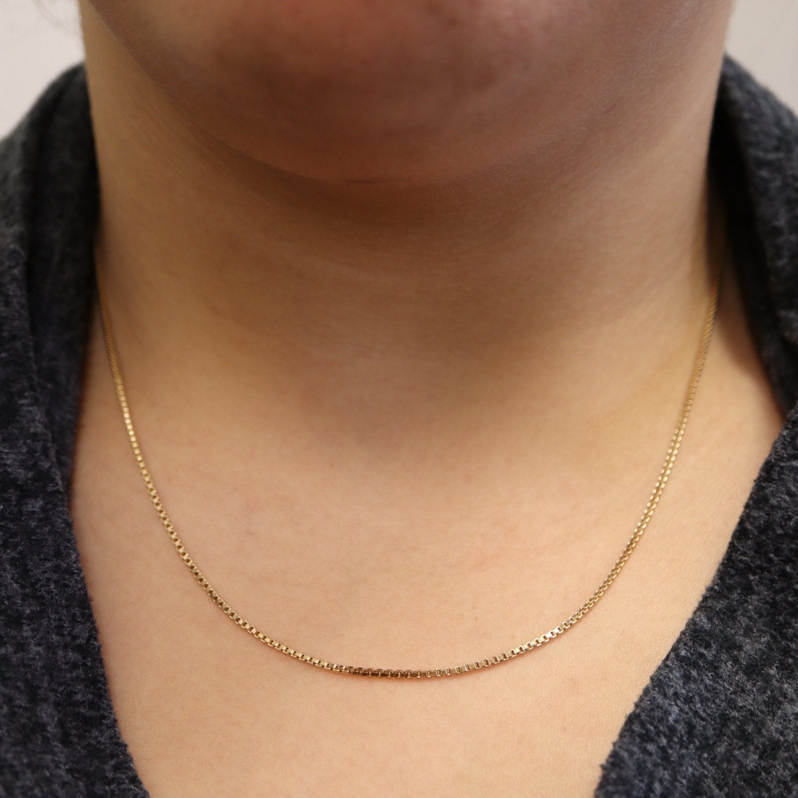 10K Yellow Gold Box Chain Necklace - 18.5 Inches | Elegant Jewelry for Women, Perfect for Everyday Wear, Gifts & Special Occasions