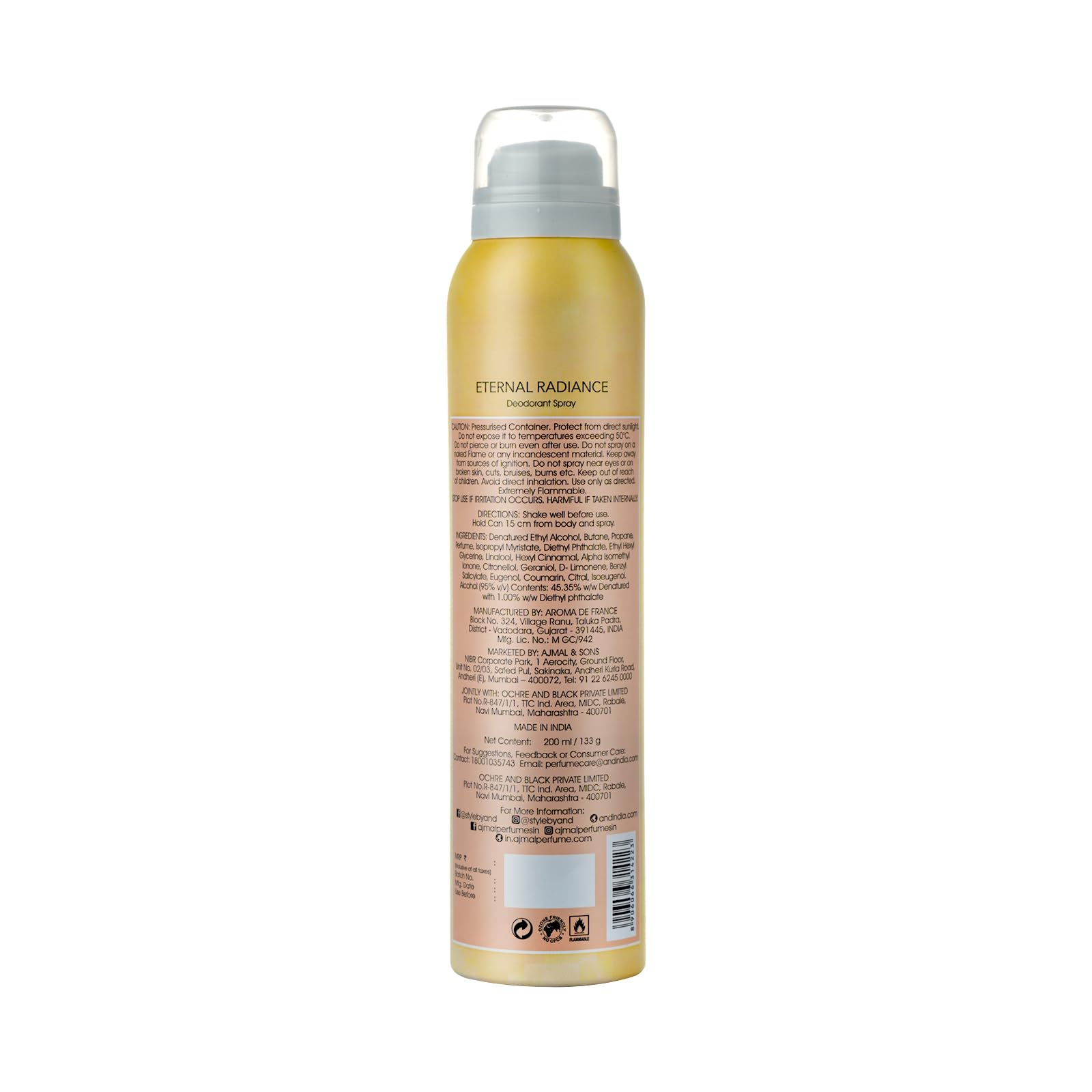 Ajmal Eternal Radiance Deodorant Body Spray for Women - 200ml Long-Lasting Fragrance, Fresh & Floral Scent - Perfect for Daily Use, Work, Dates & Special Occasions