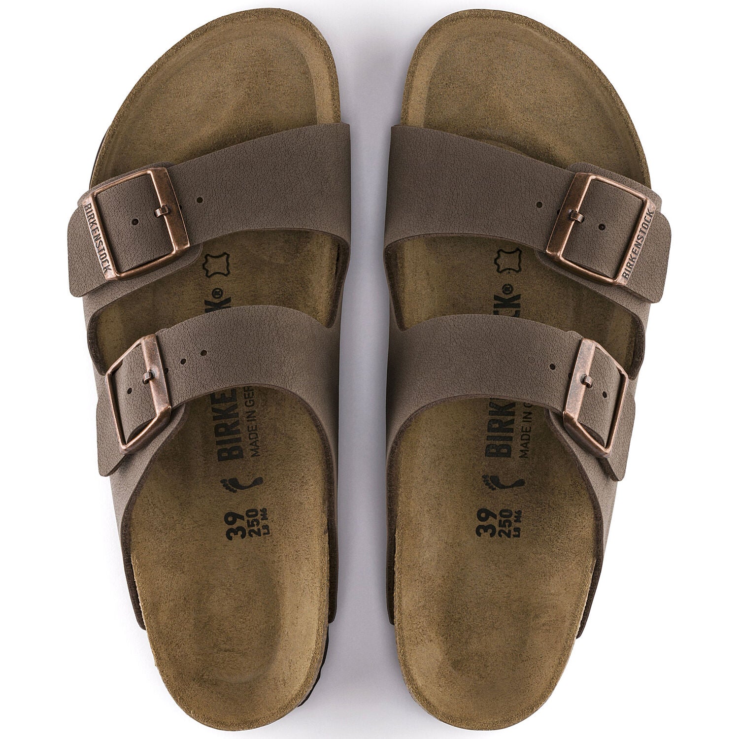 Birkenstock Arizona Birkibuc Classic Footbed Sandals for Women & Men - Comfortable Mocha Leather Sandals for Walking, Travel & Everyday Wear