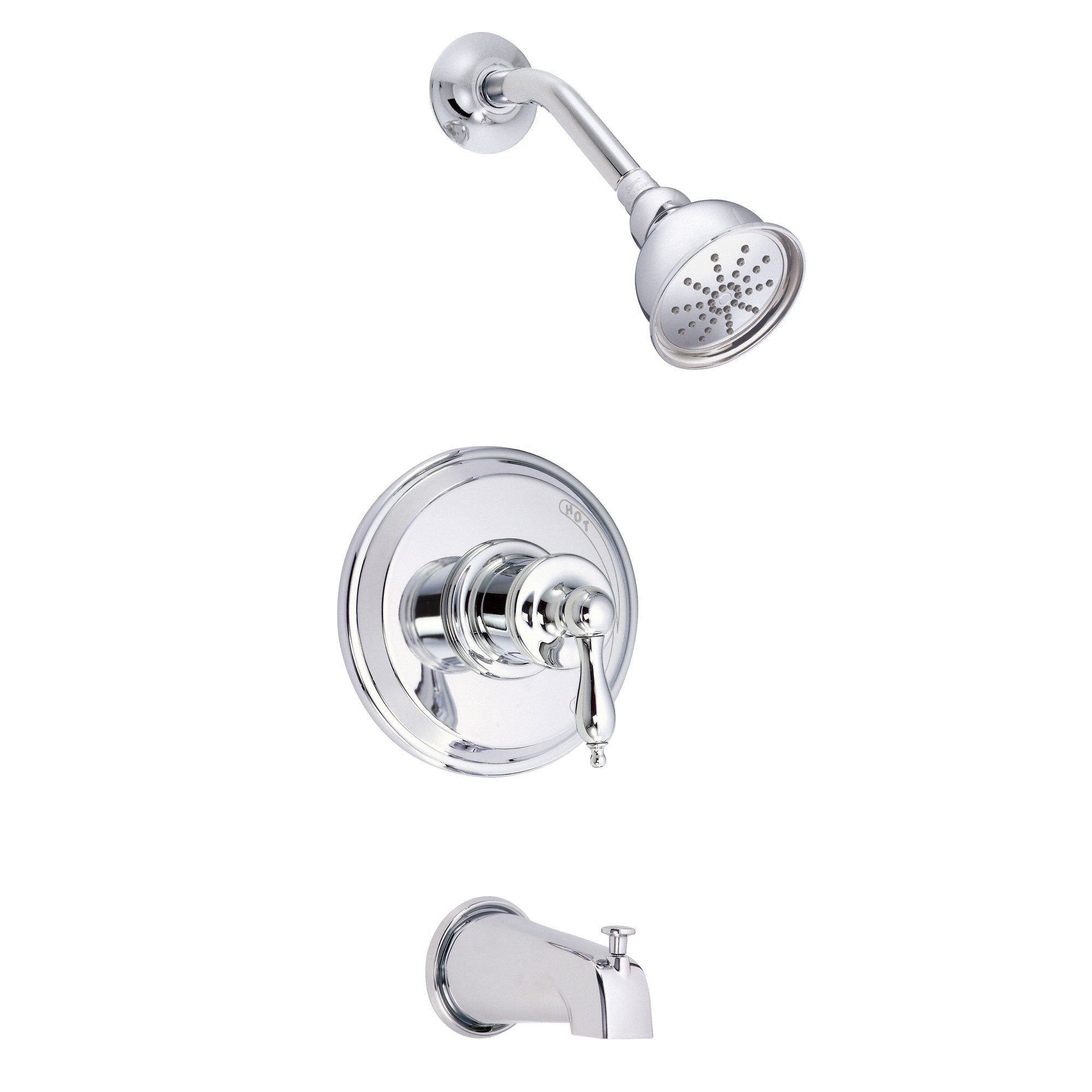 Danze Prince Chrome Single Handle Tub and Shower Faucet with Rough-in Valve - Modern Bathroom Fixture for Spa-Like Relaxation