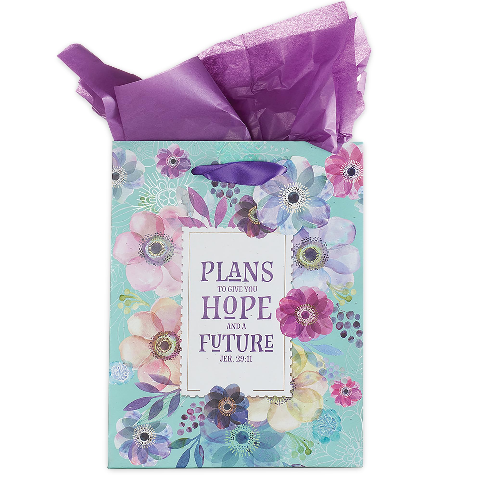 Bible Verse Gift Bag Set - Jeremiah 29:11 Christian Art for Gifting