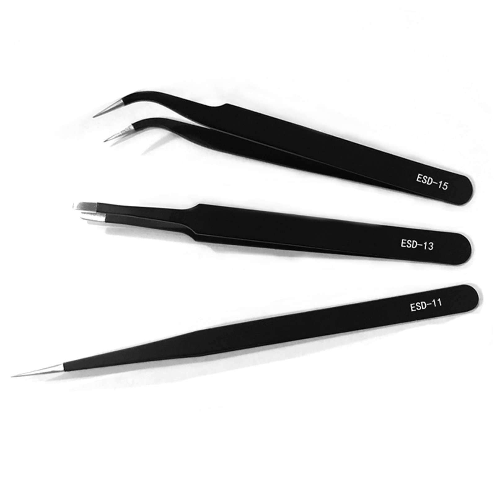 Stainless Steel Reverse Action Tweezers - 1PC Straight & Curved Cross Lock Tweezers for Acrylic Nails, Eyelash Extensions, and Precision Hand Tool Maintenance | Professional Beauty Salon & DIY Home Use