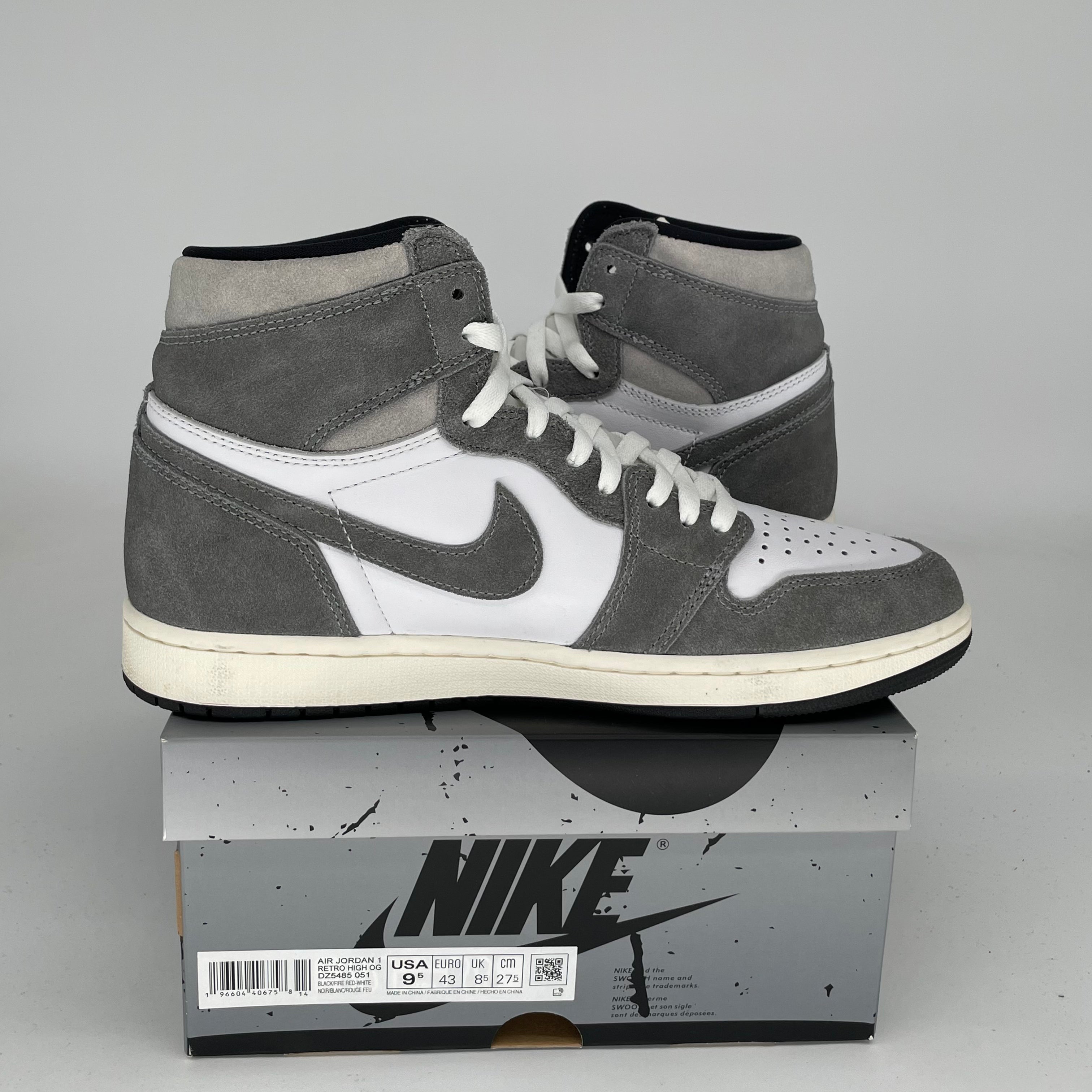 Air Jordan 1 Washed Black Men's Sneakers Size 9.5 - DZ5485-051 | Retro Basketball Shoes for Streetwear & Casual Outfits